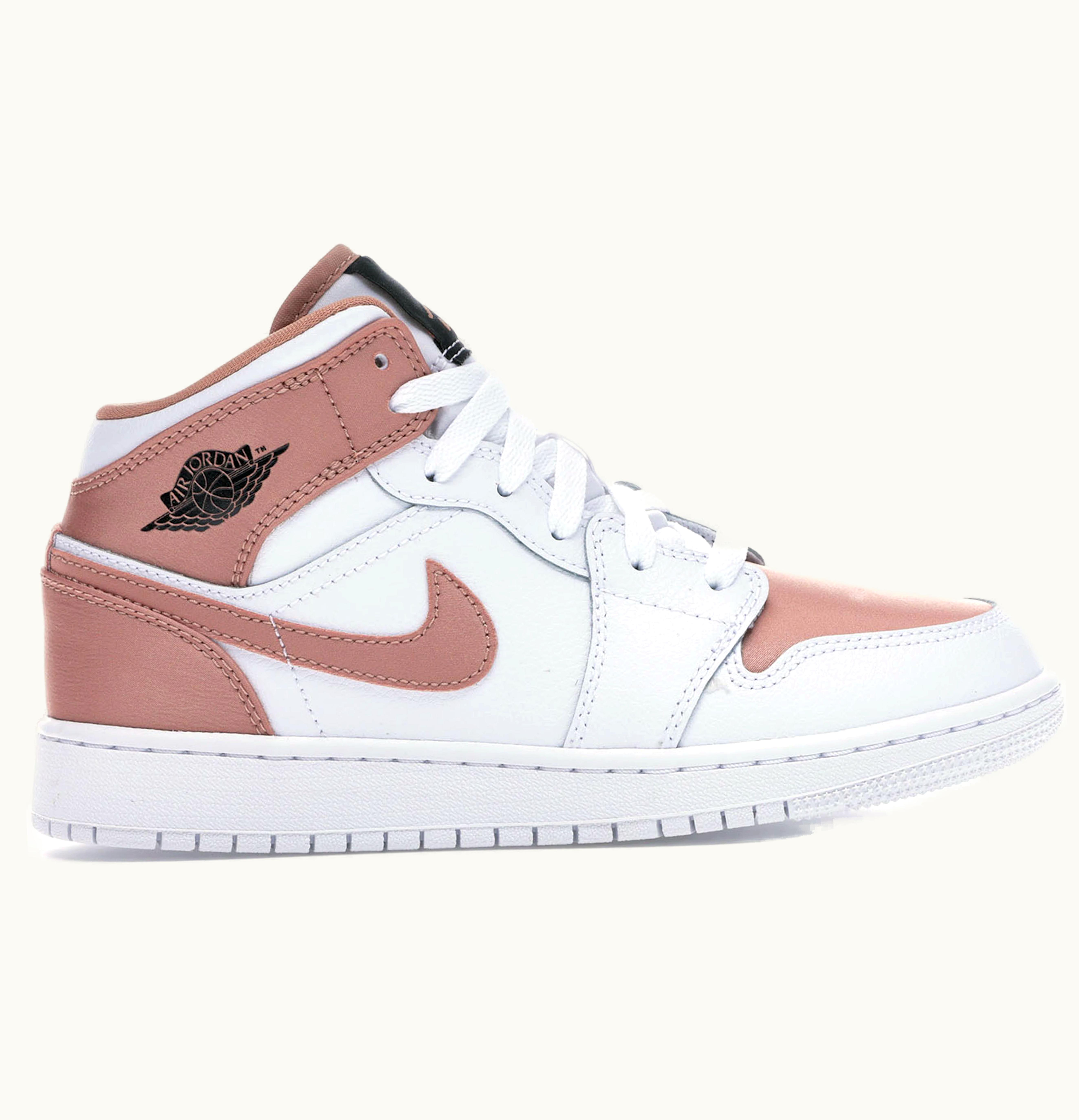 Jordan Air Jordan 1 Mid White Rose Gold GS