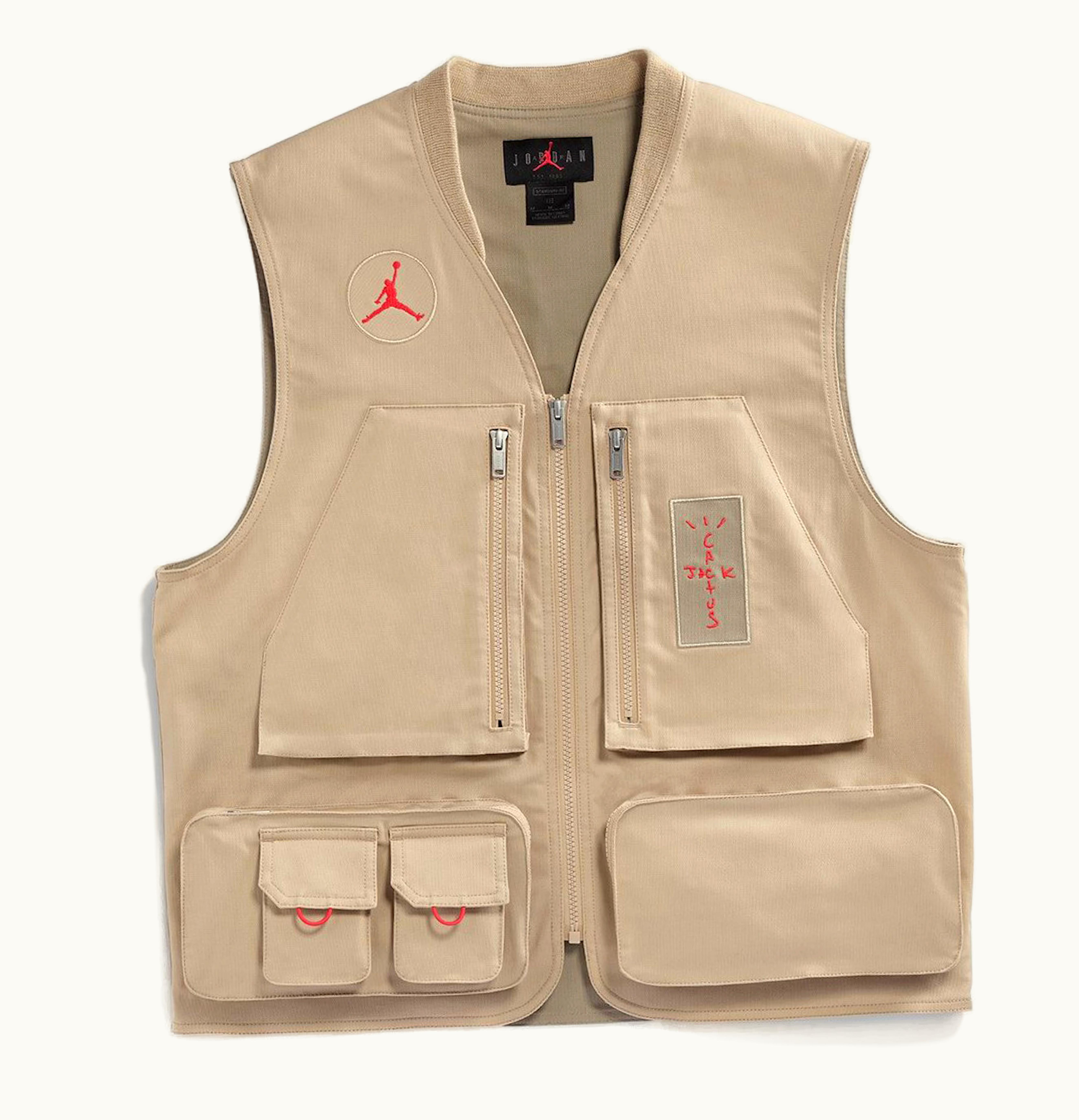 Travis Scott Travis Scott Cactus Jack x Jordan Utility Vest Desert Khaki University Red