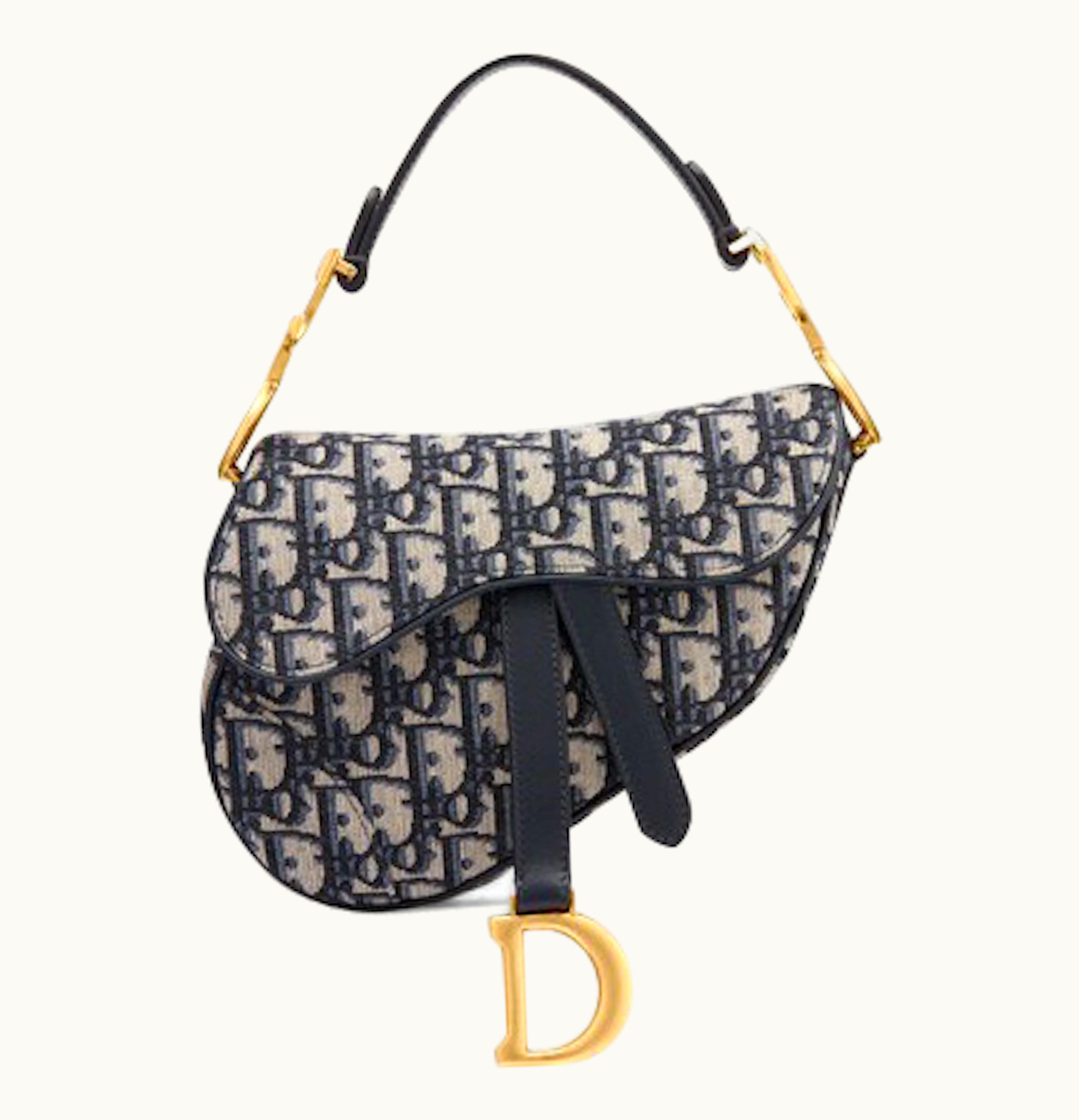 Dior Dior Oblique Saddle Bag Mini Blue