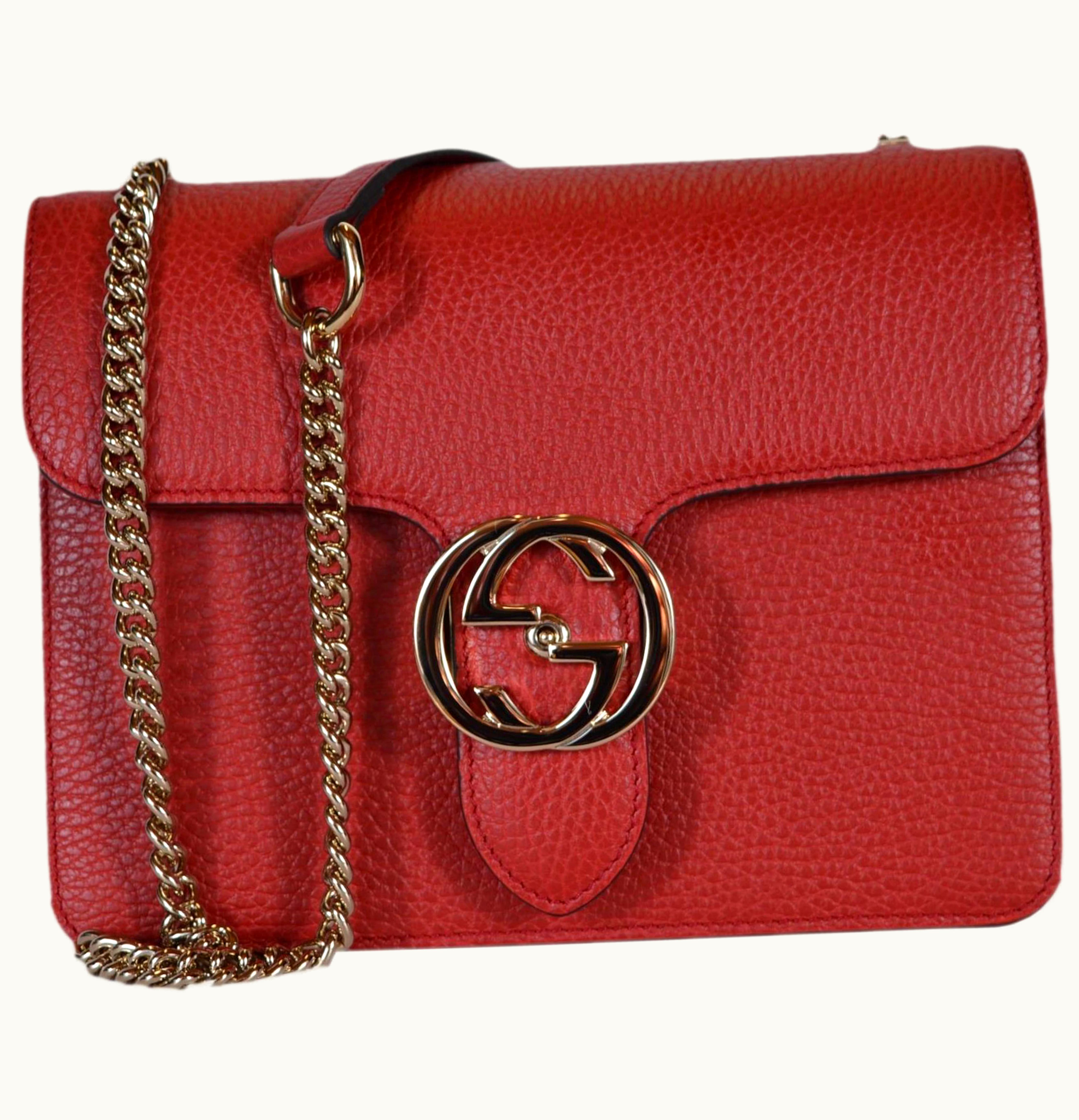 Gucci Gucci Interlocking GG Shoulder Bag Small Red