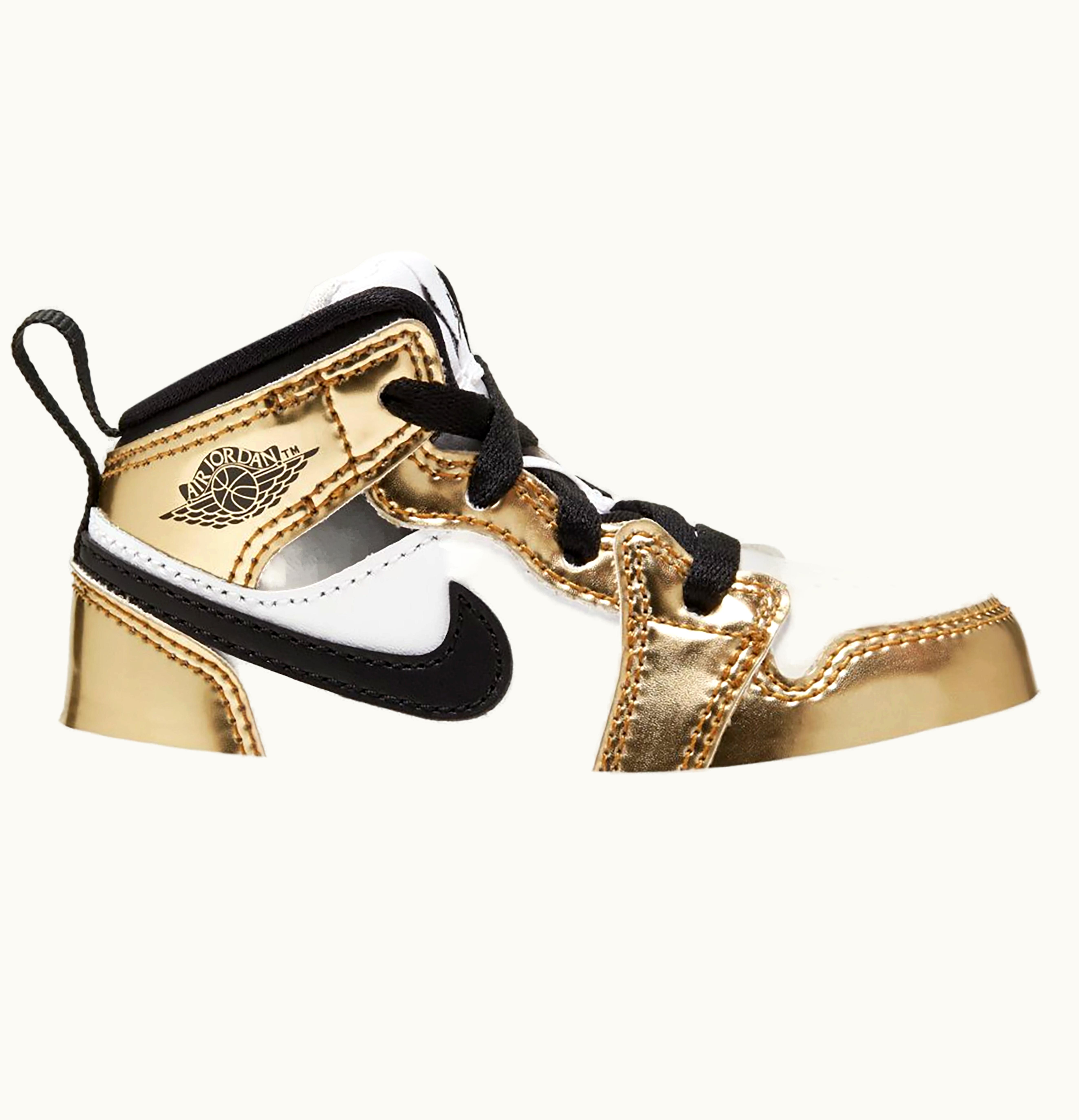 Jordan Air Jordan 1 Mid Metallic Gold Black White TD