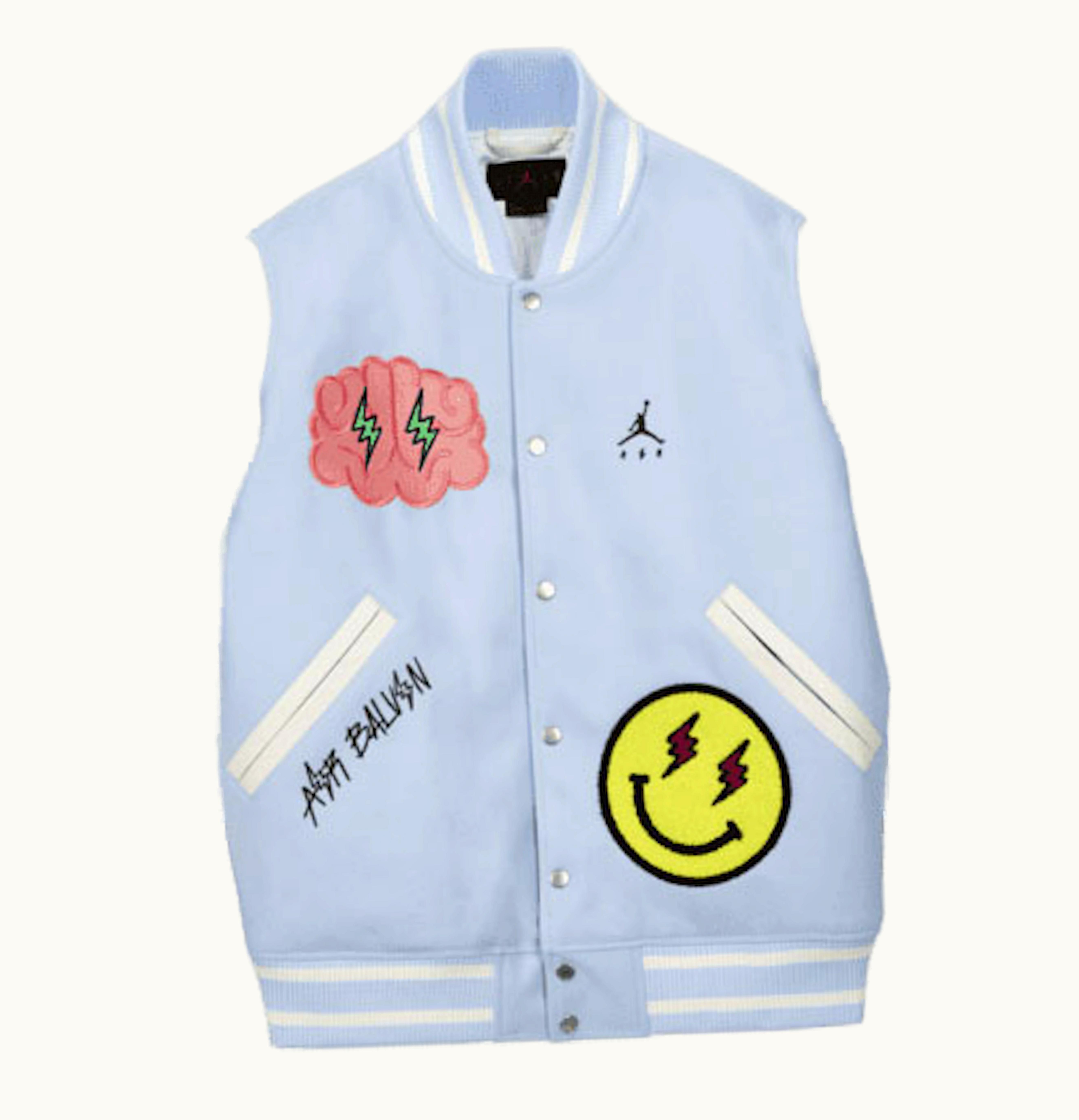 Jordan Jordan x J Balvin Varsity Jacket Asia Sizing White Blue