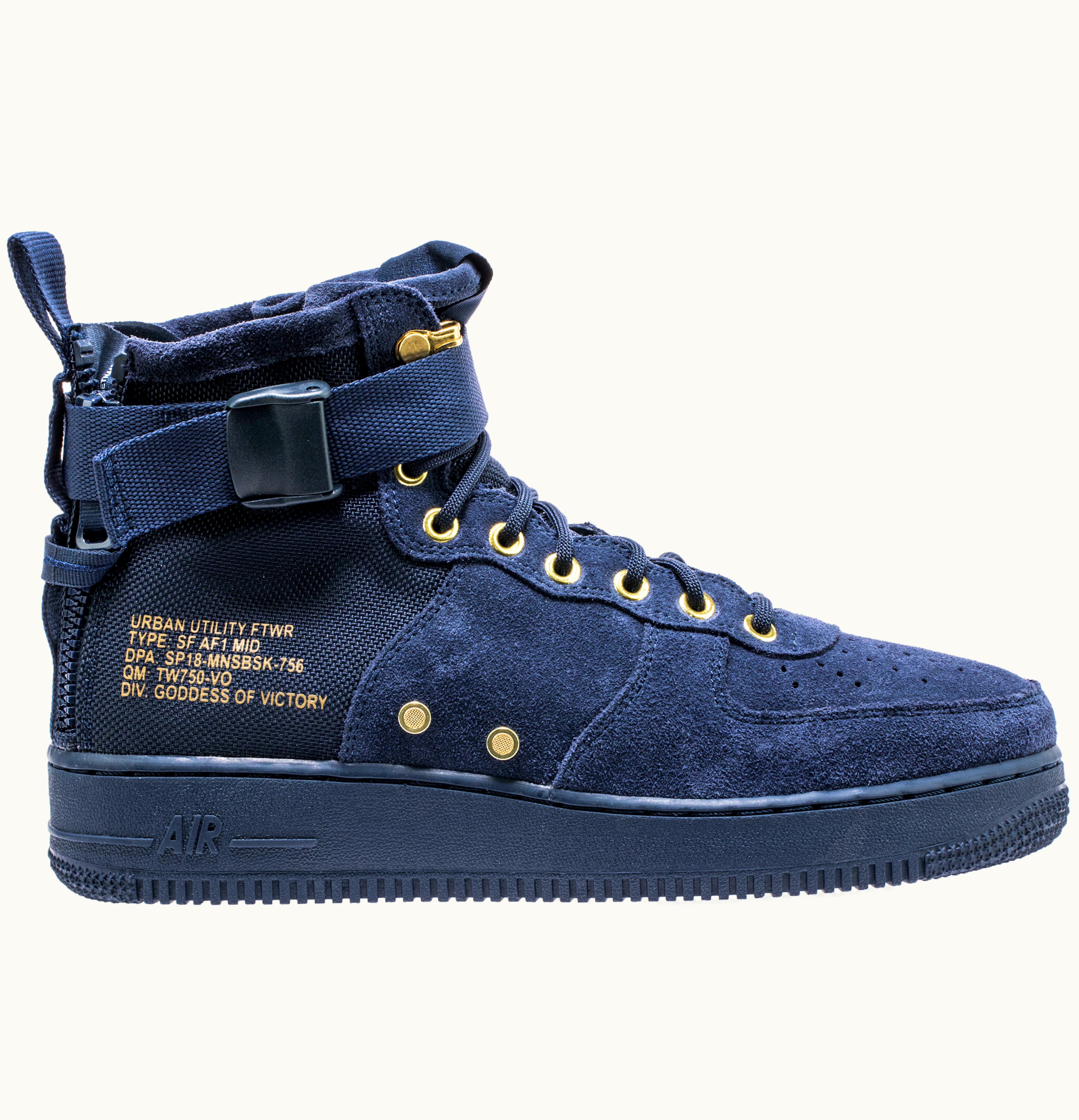 Nike Nike SF Air Force 1 Mid Obsidian Metallic Gold