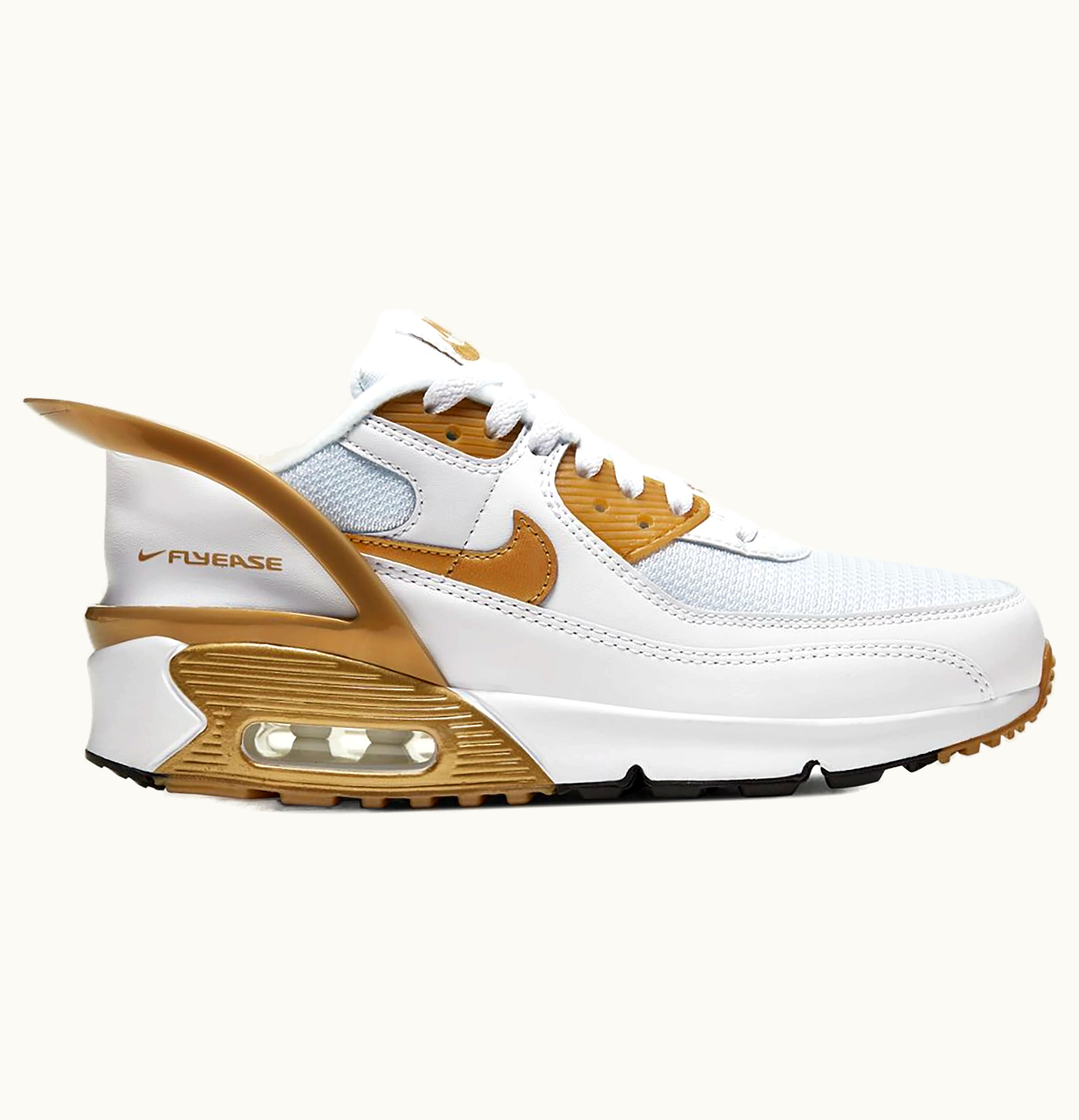 Nike Nike Air Max 90 Flyease White Gold GS