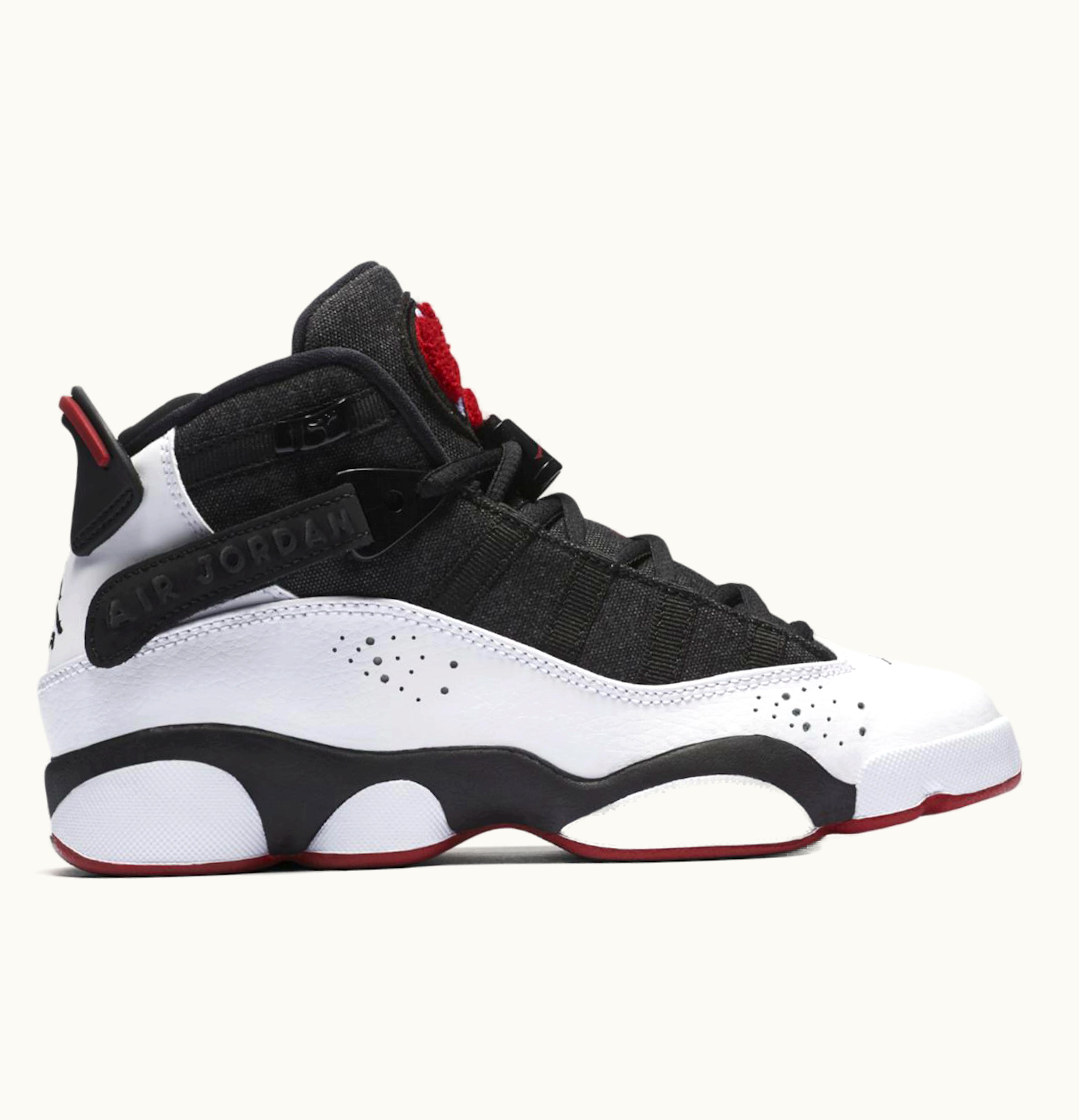 Nike Air Jordan 6 Rings Black Gym Red GS