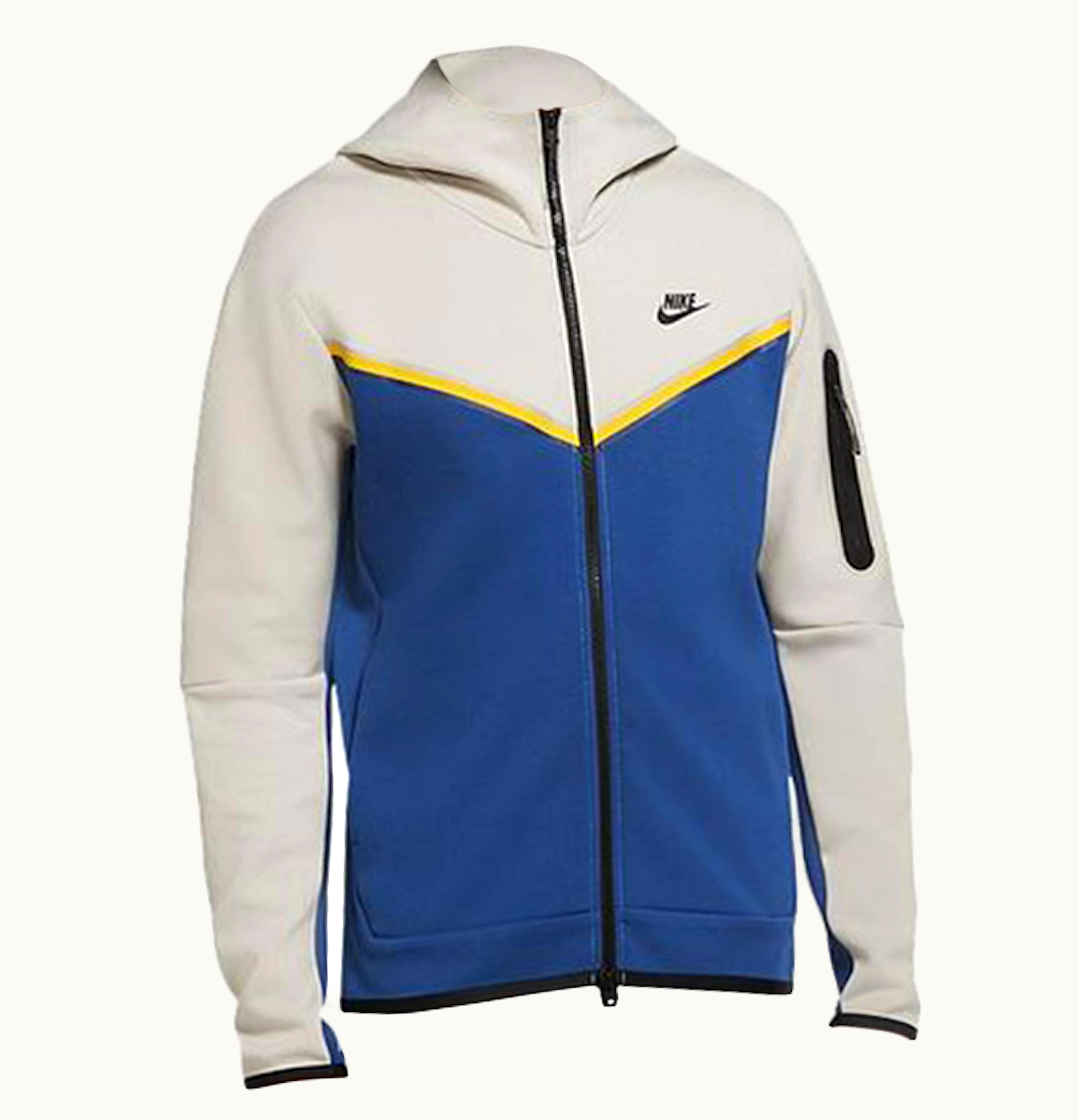 Nike Nike Tech Fleece Full Zip Hoodie Cream Ii Court Blue Black