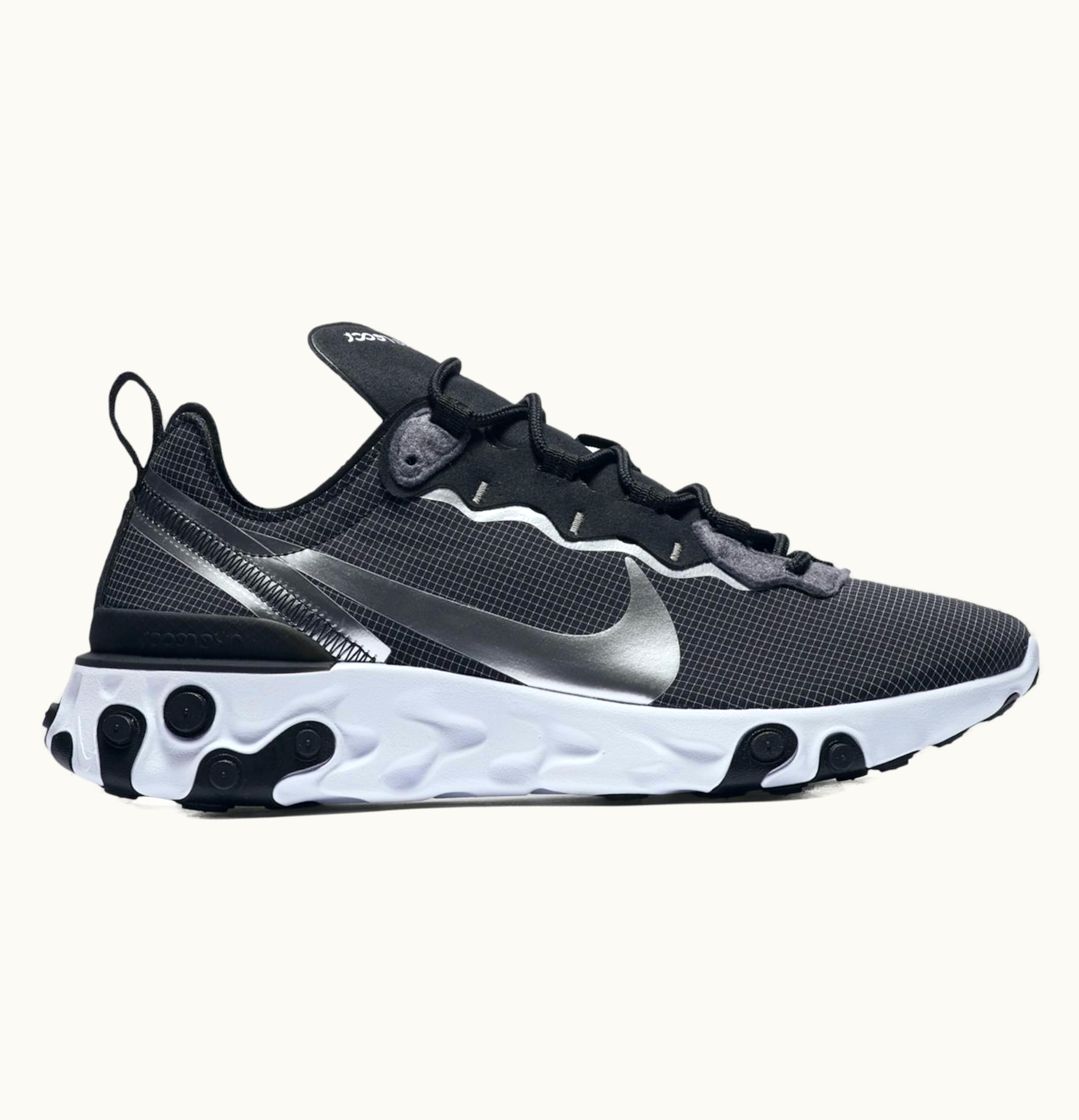 Nike Nike React Element 55 Black Metallic Silver