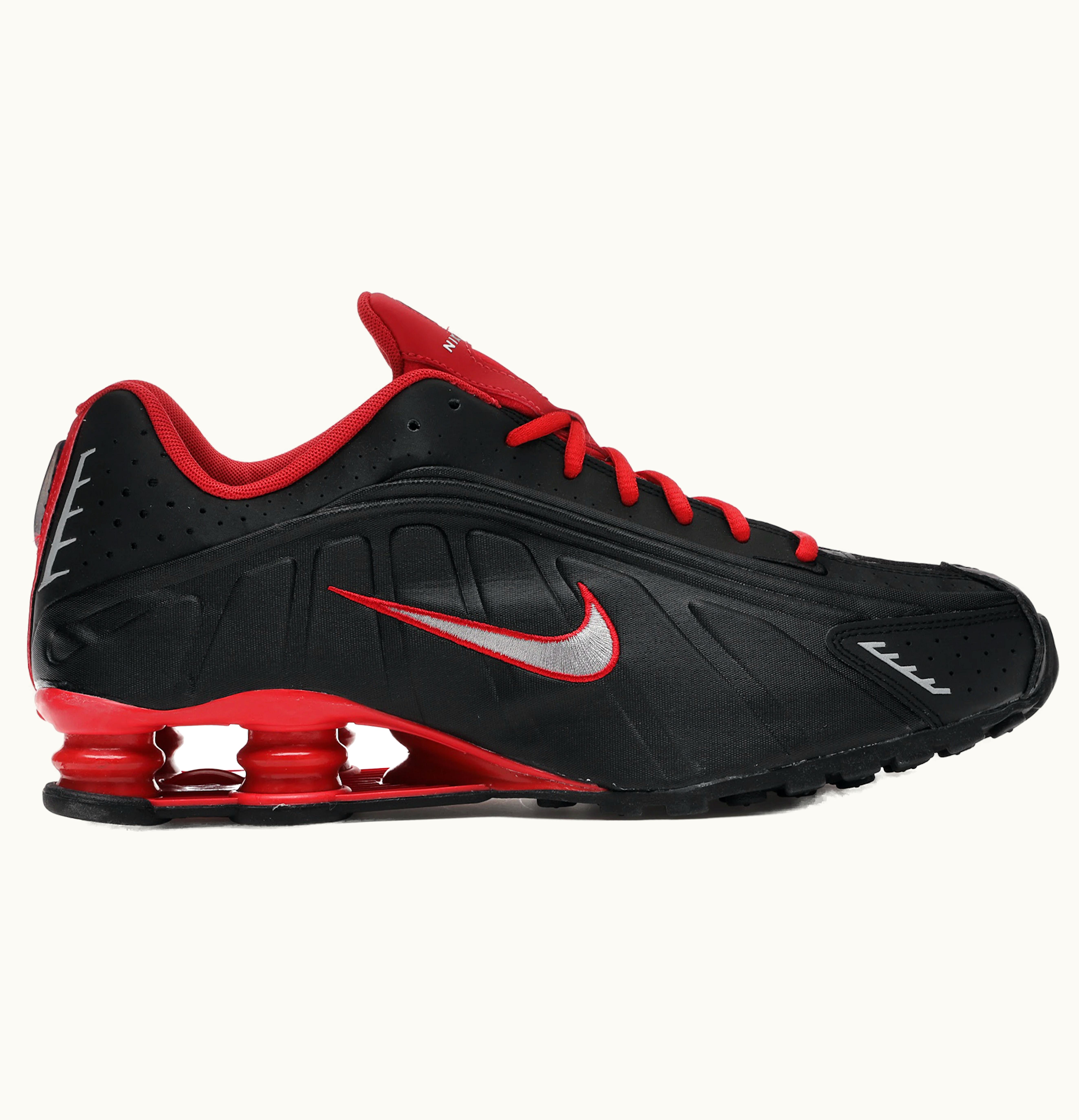 Nike Nike Shox R4 Black Metallic Silver Red