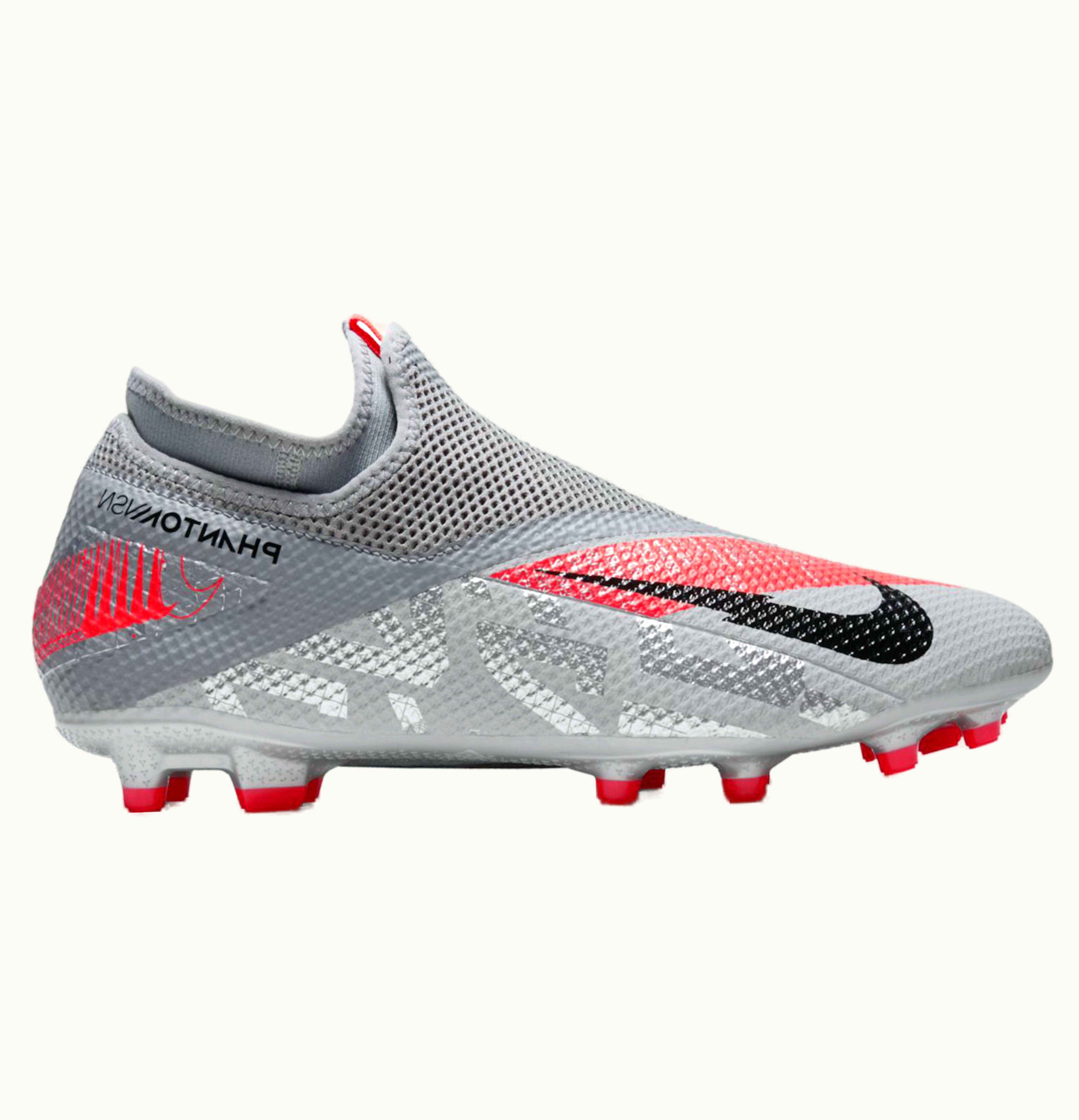 Nike Nike Phantom Vision 2 Academy Dynamic Fit MG Metallic Grey Crimson