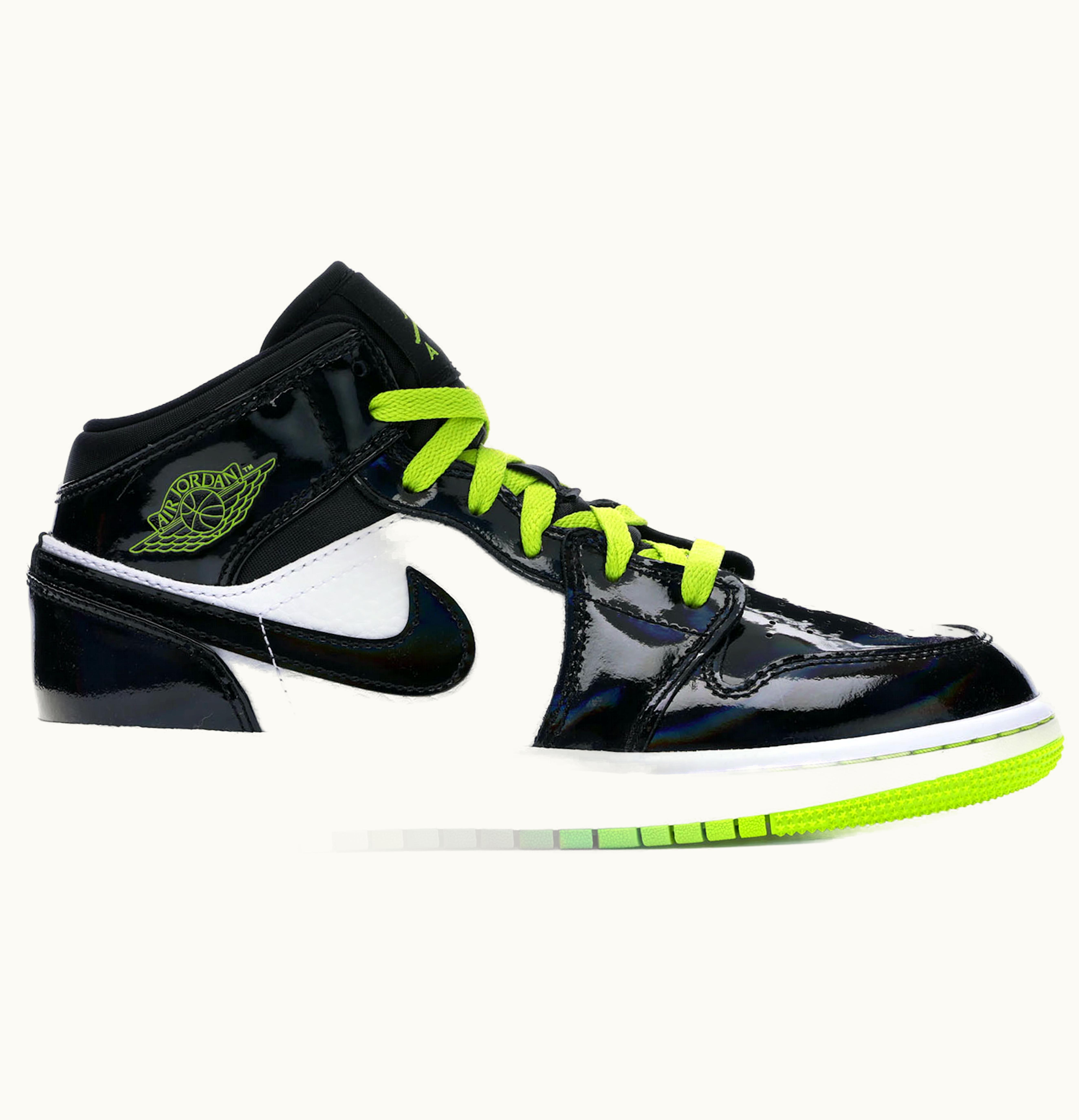 Jordan Air Jordan 1 Mid Black Cyber Mystic Green GS
