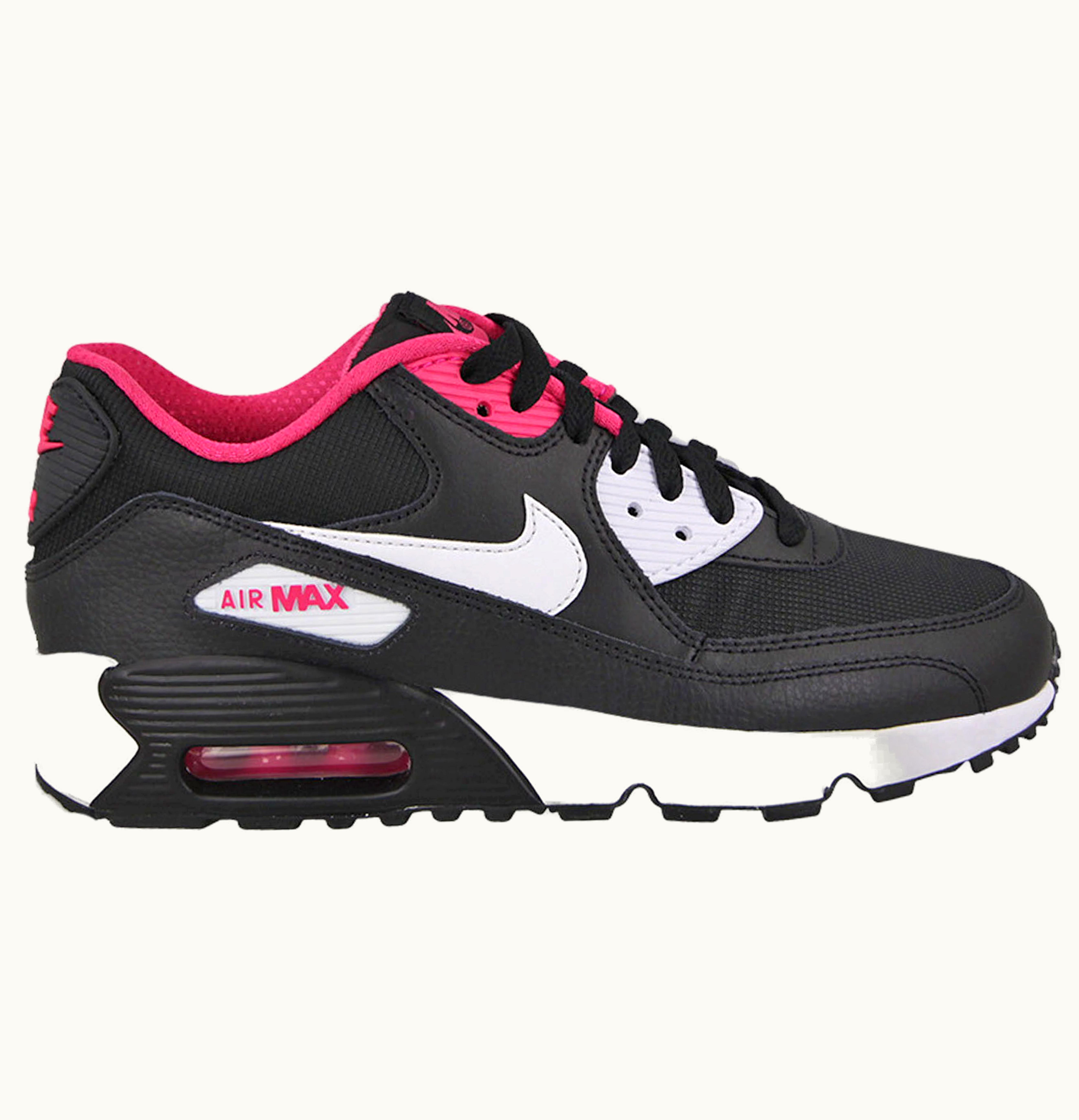 Nike Air Max 90 Mesh Black White Pink GS