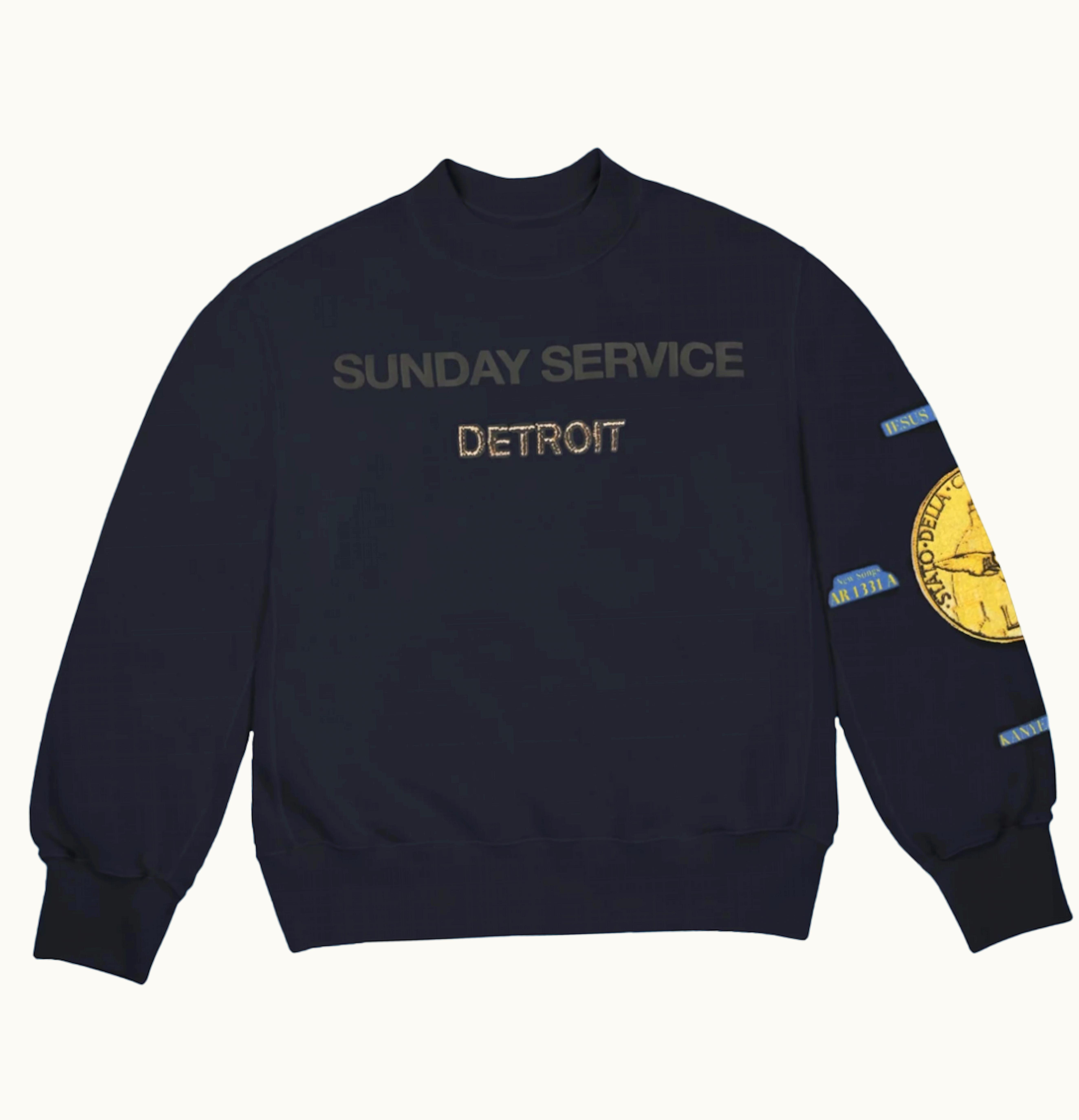 Kanye West Kanye West Sunday Service Gold Detroit II Yeezy Promo Crewneck Navy