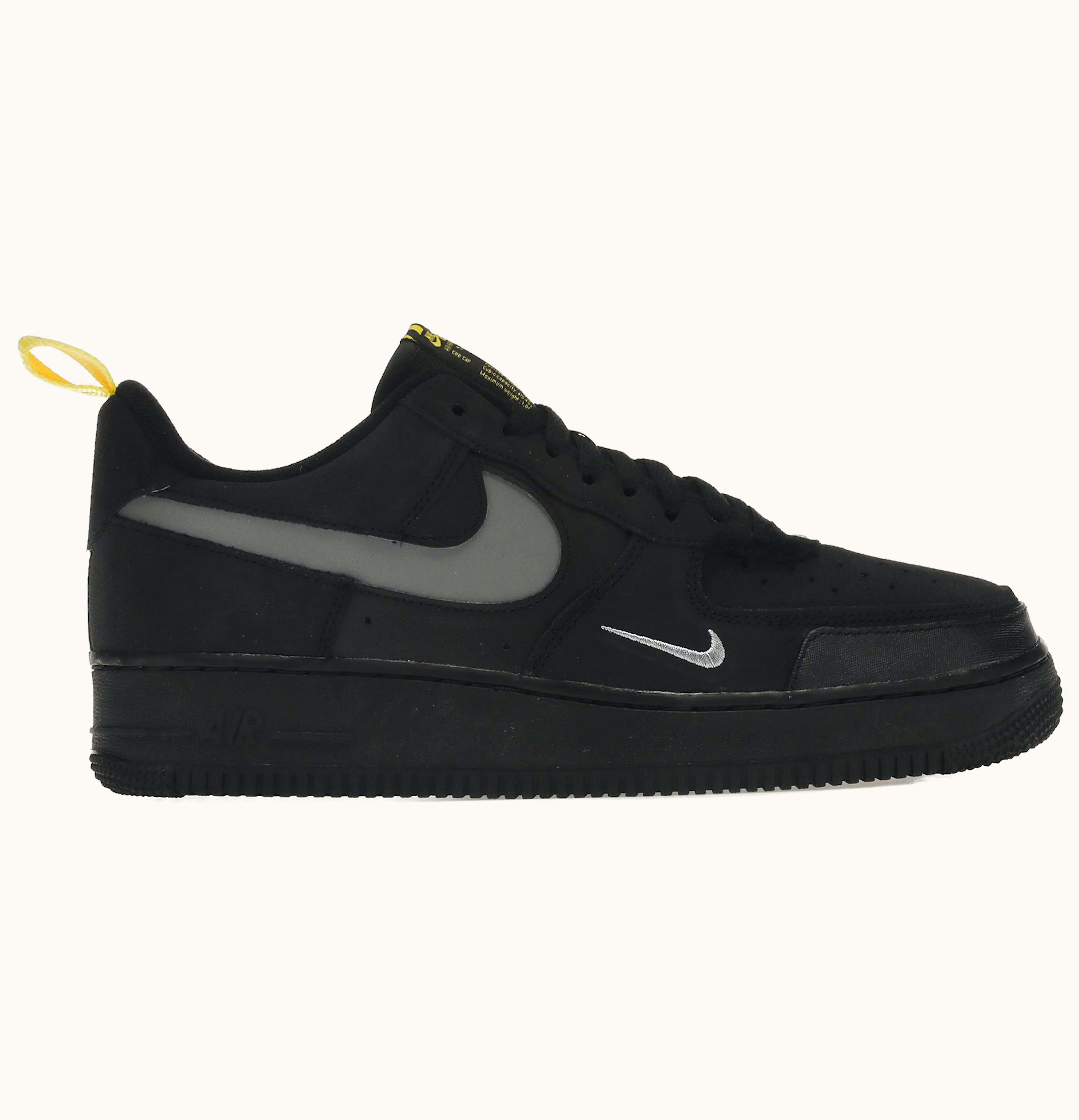 Nike Nike Air Force 1 Low Cut Out Swoosh Black