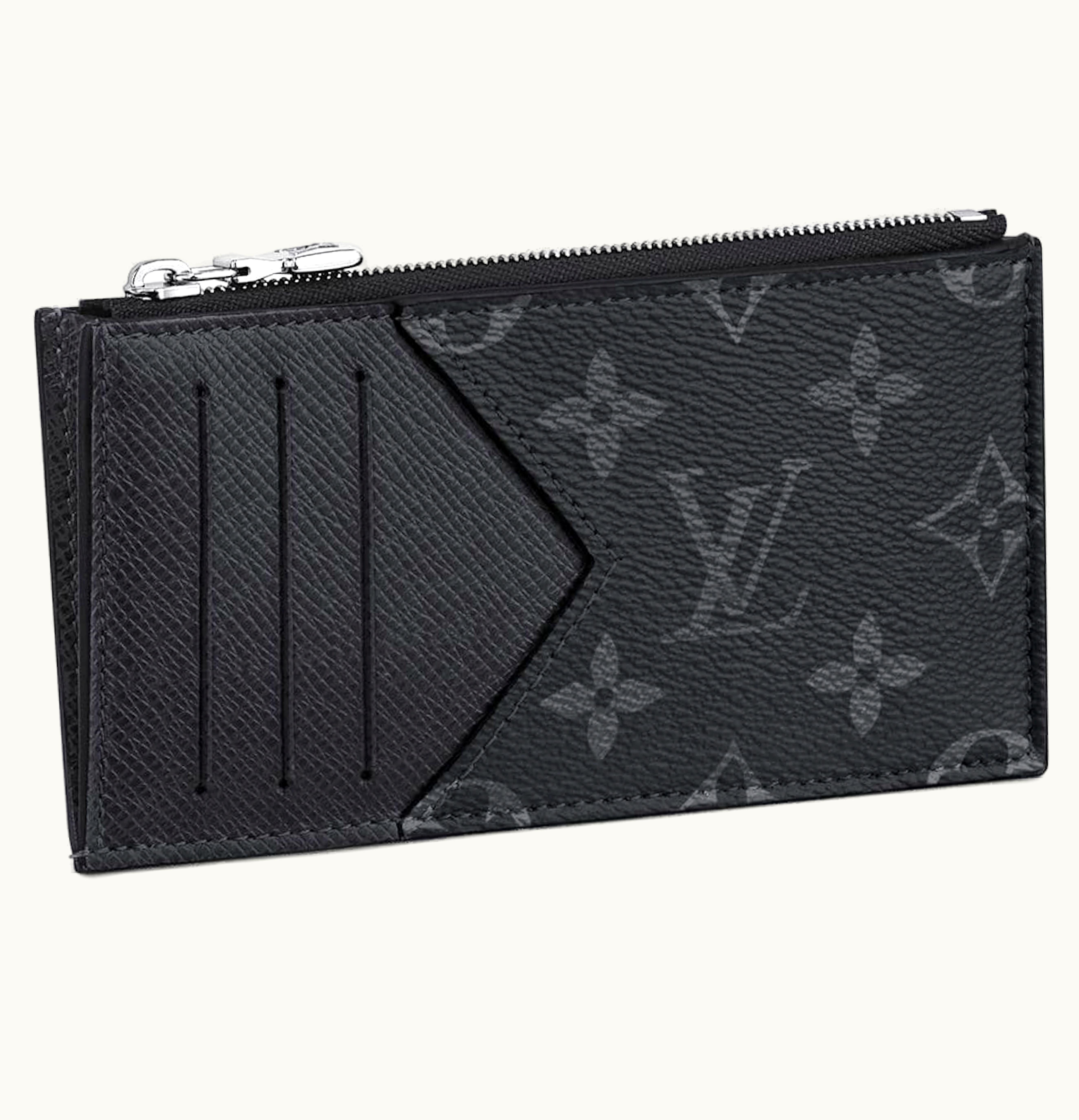 Louis Vuitton Louis Vuitton Coin Card Holder Monogram Eclipse Taiga Black