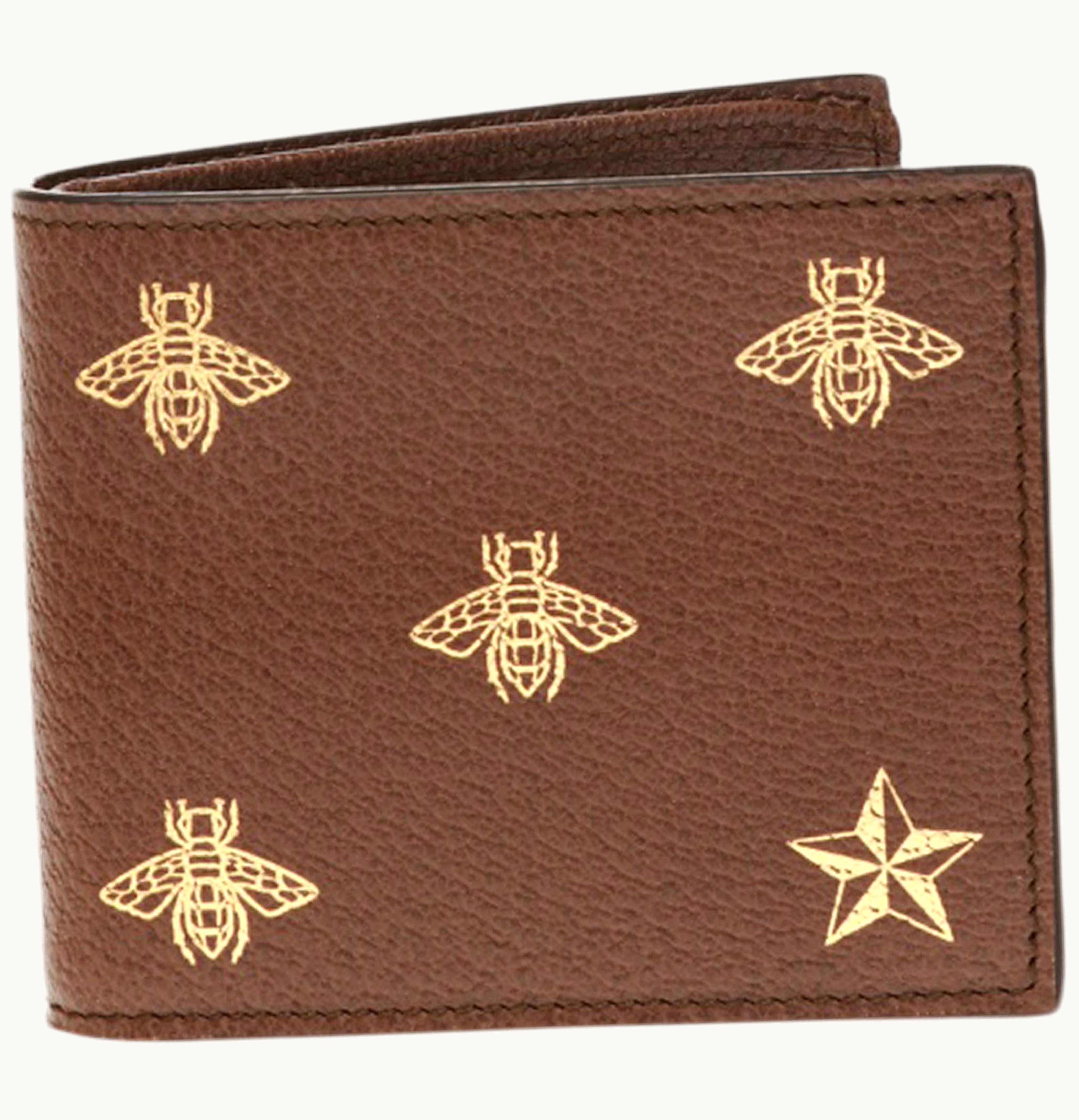 Gucci Gucci Bifold Wallet Bee Star Brown Gold