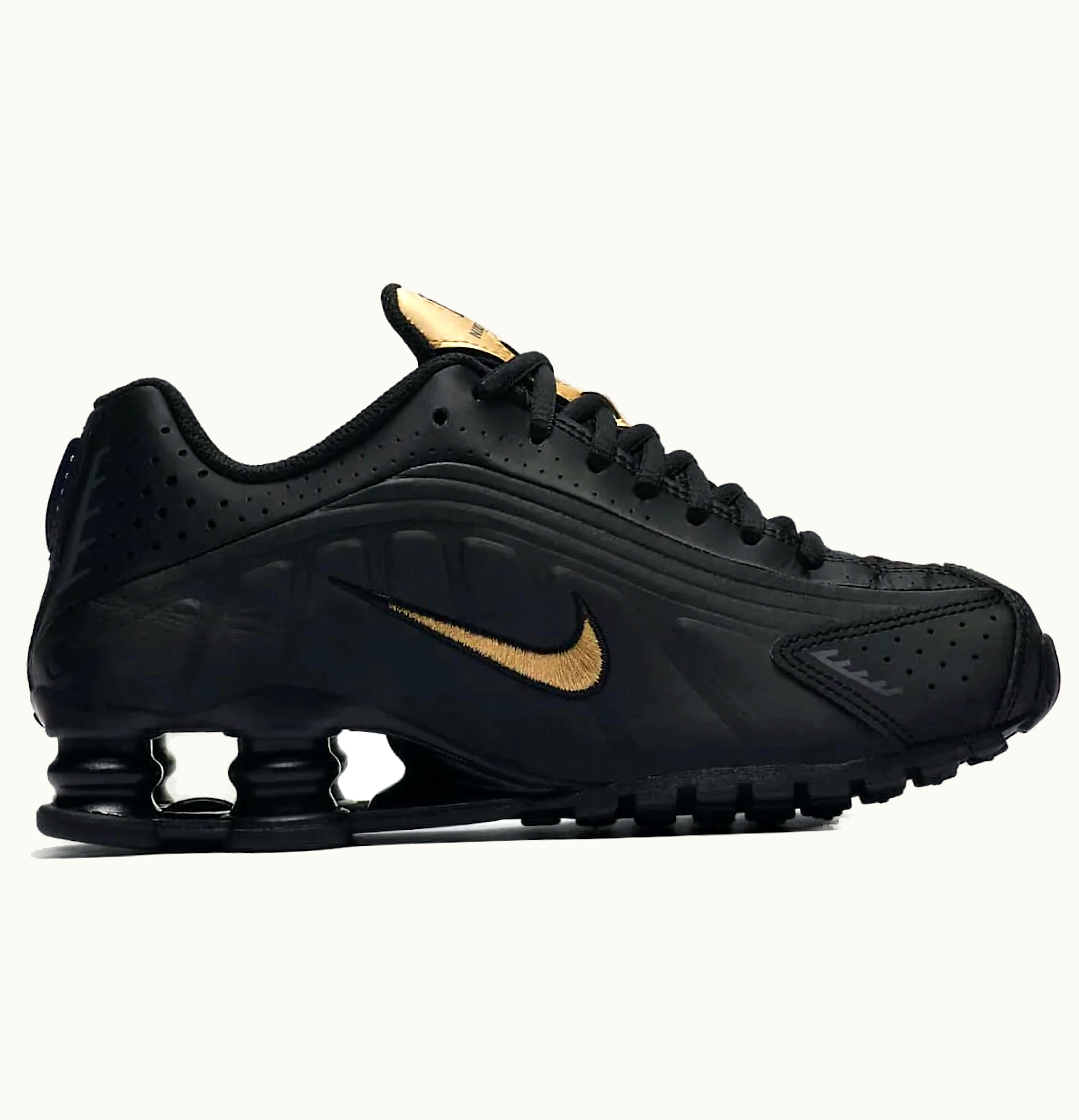 Nike Nike Shox R4 Black Metallic Gold GS