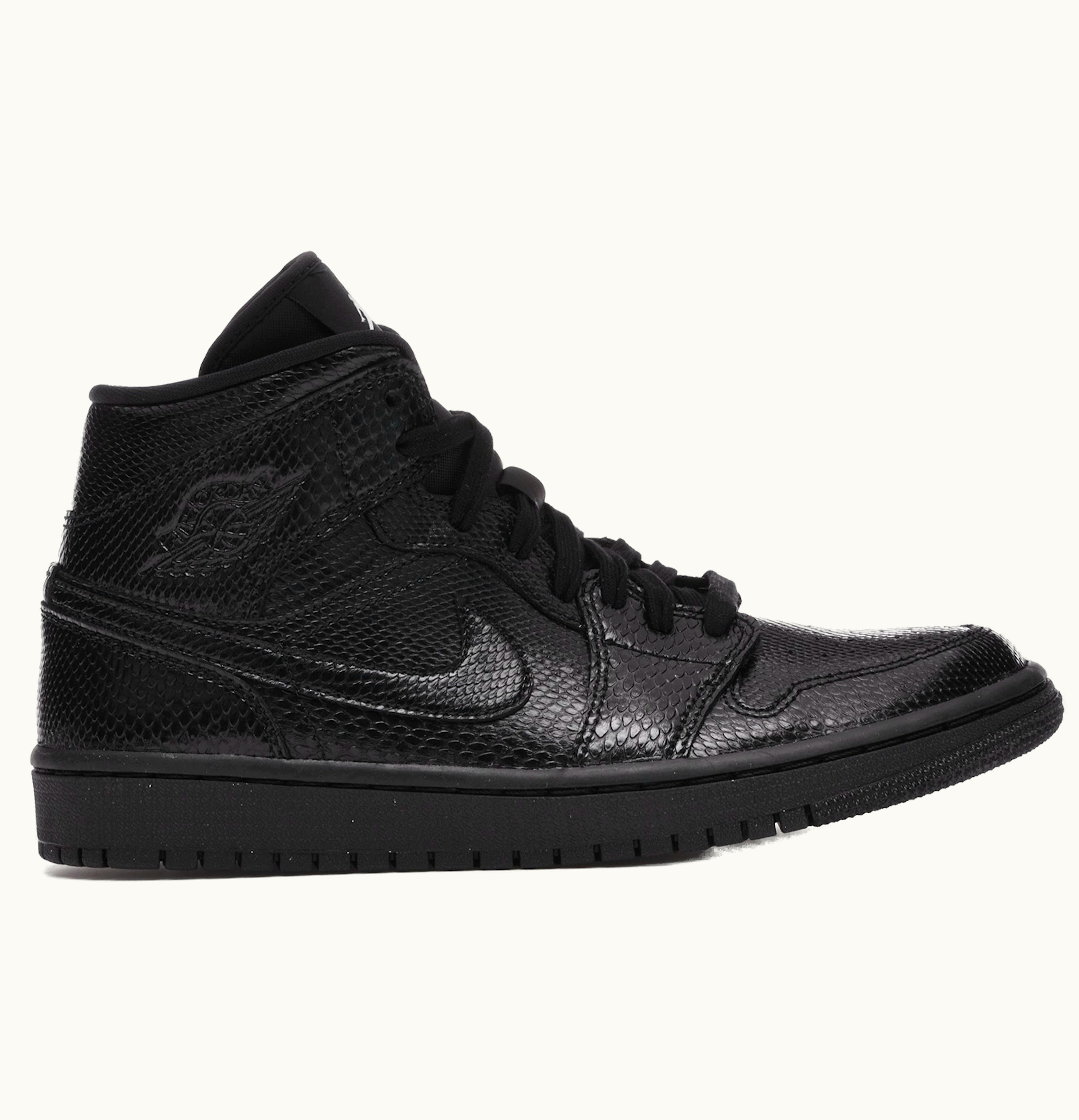 Nike Air Jordan 1 Mid Black Snakeskin W