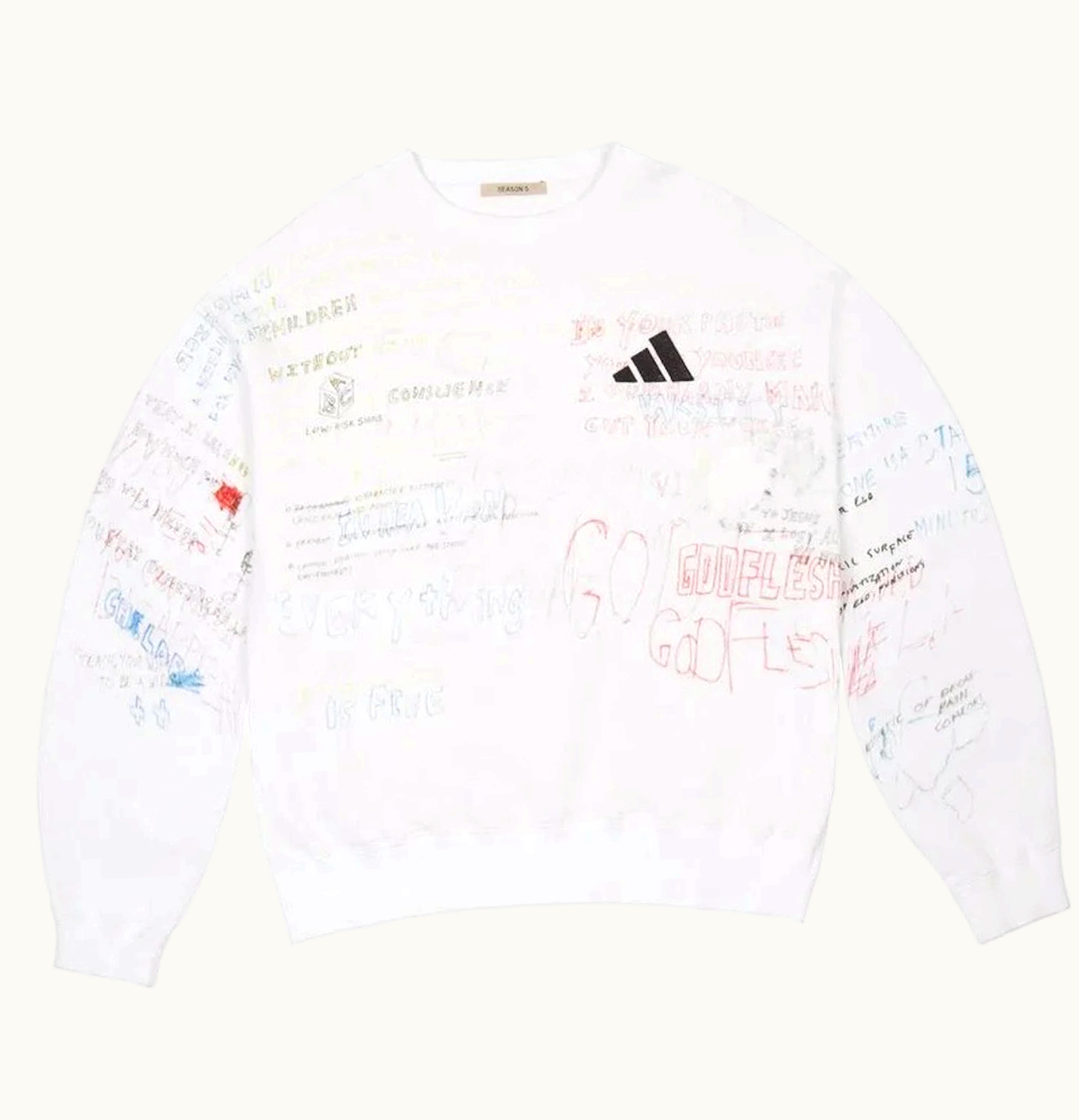 Yeezy Yeezy Scribble Hand Drawn Crewneck Arctic