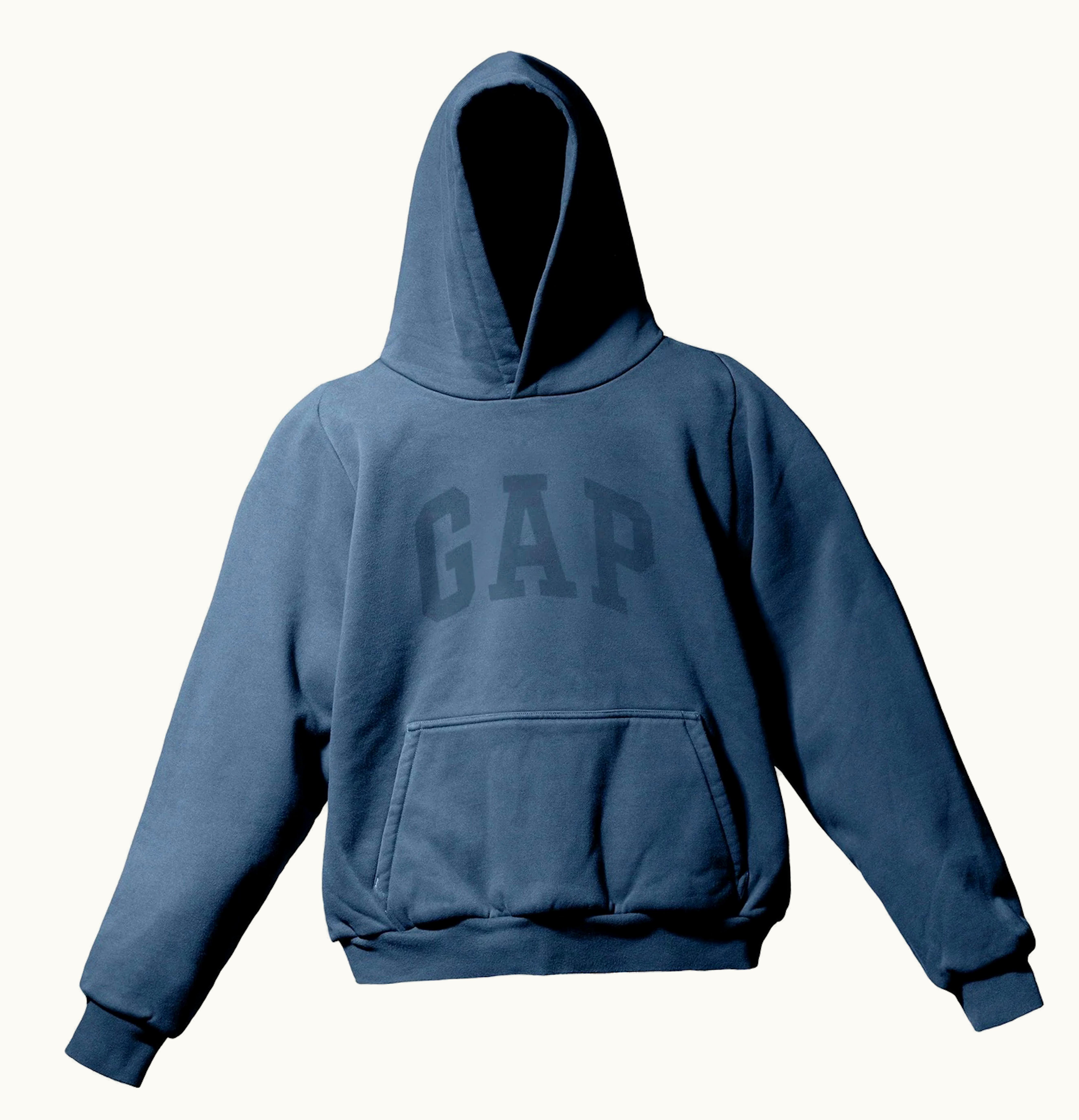 Yeezy Yeezy Gap Dove Shrunken Hoodie Dark Blue