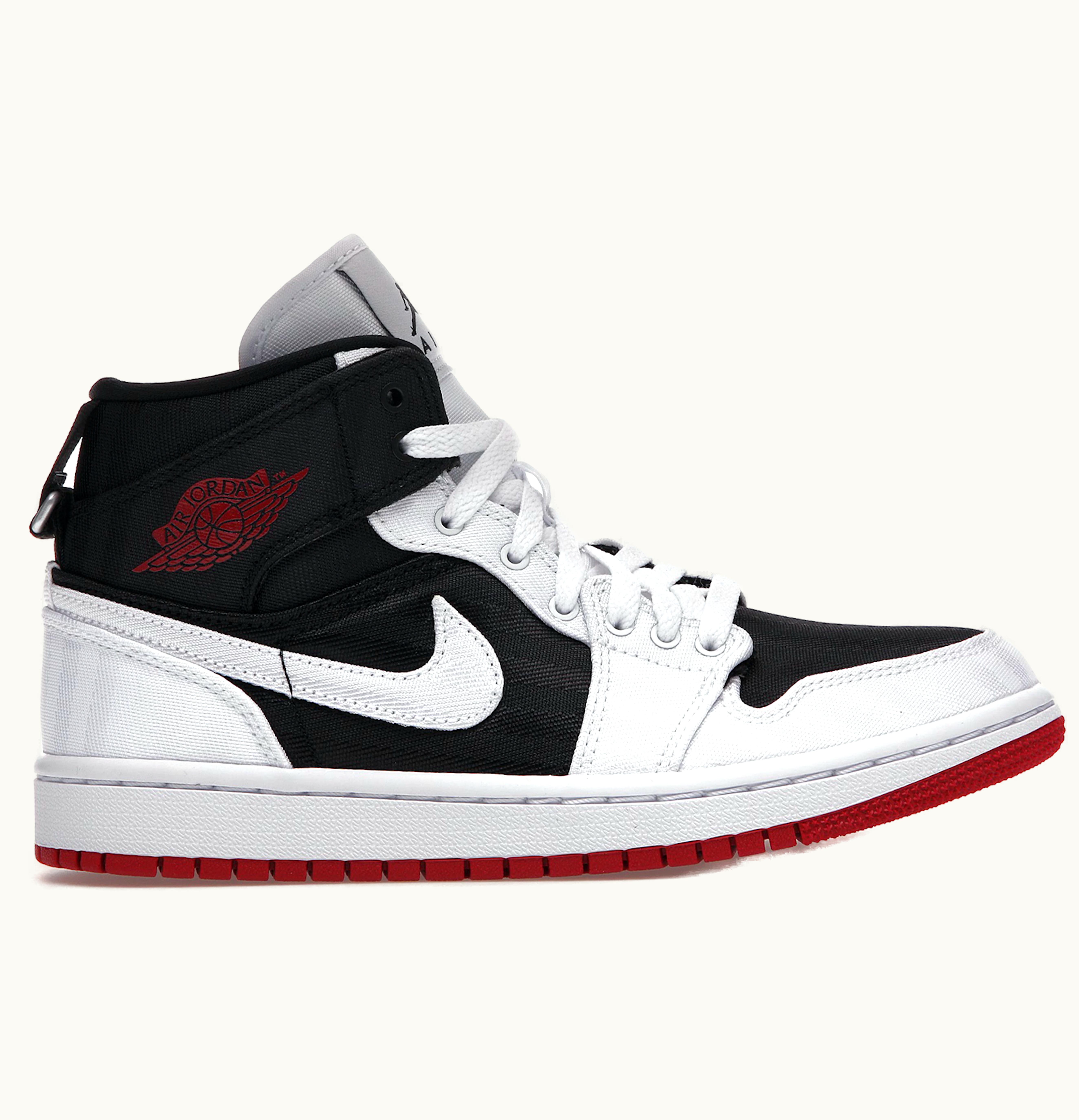Jordan Air Jordan 1 Mid SE Utility Canvas White Black Gym Red W