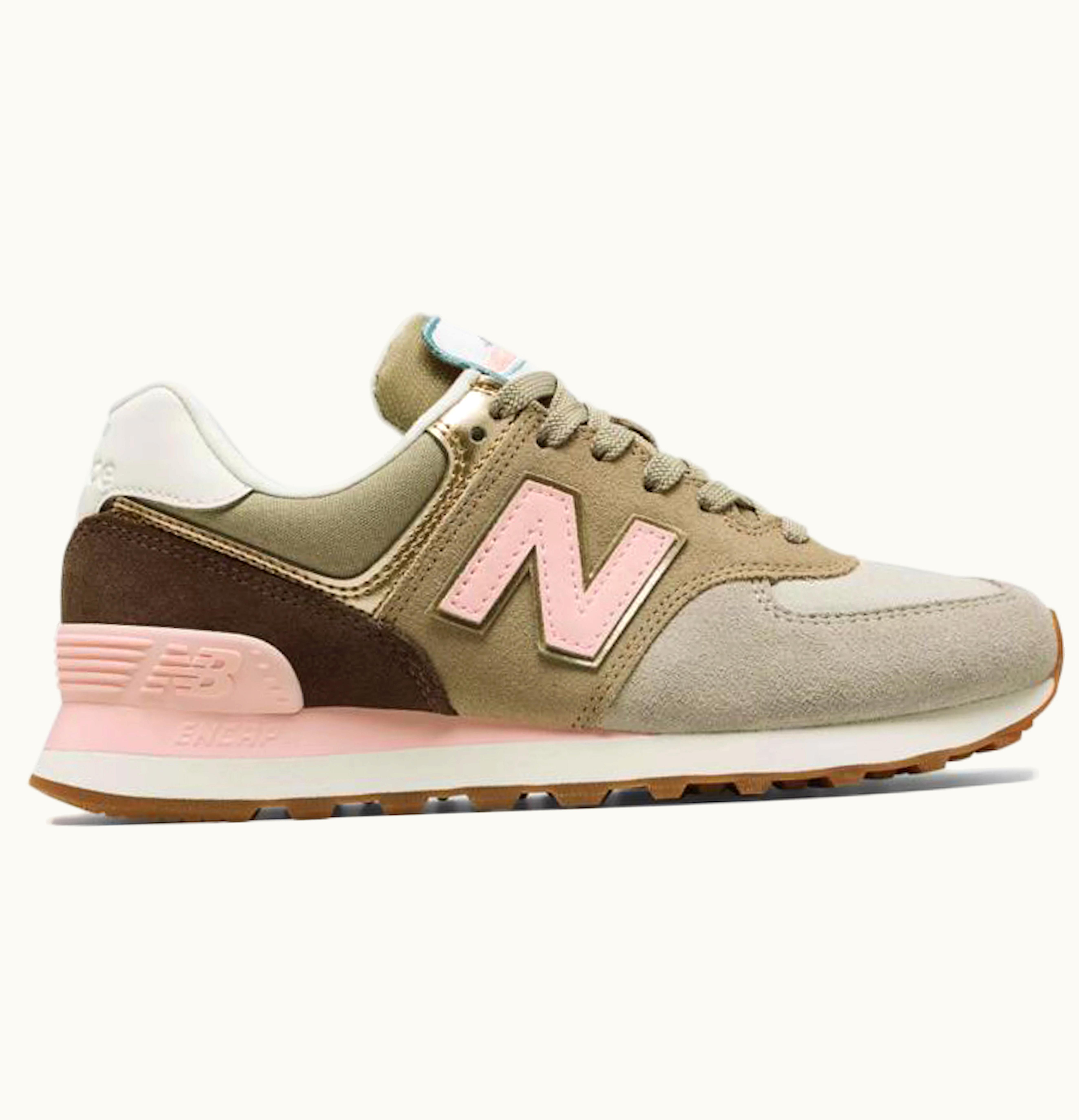 New Balance 574 Metallic Patch Khaki W