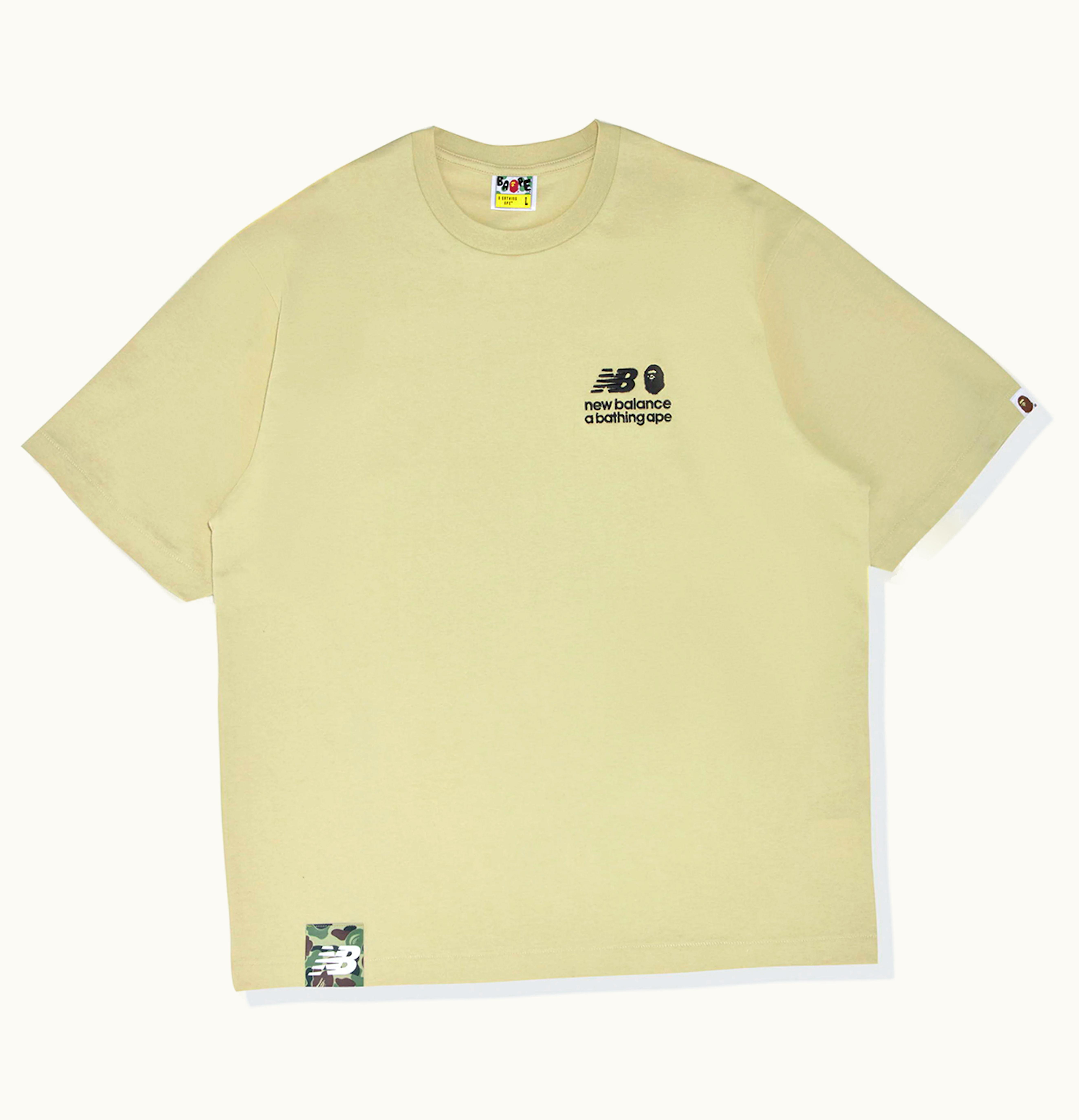 BAPE BAPE x New Balance Ape Head Relaxed Fit Tee Beige