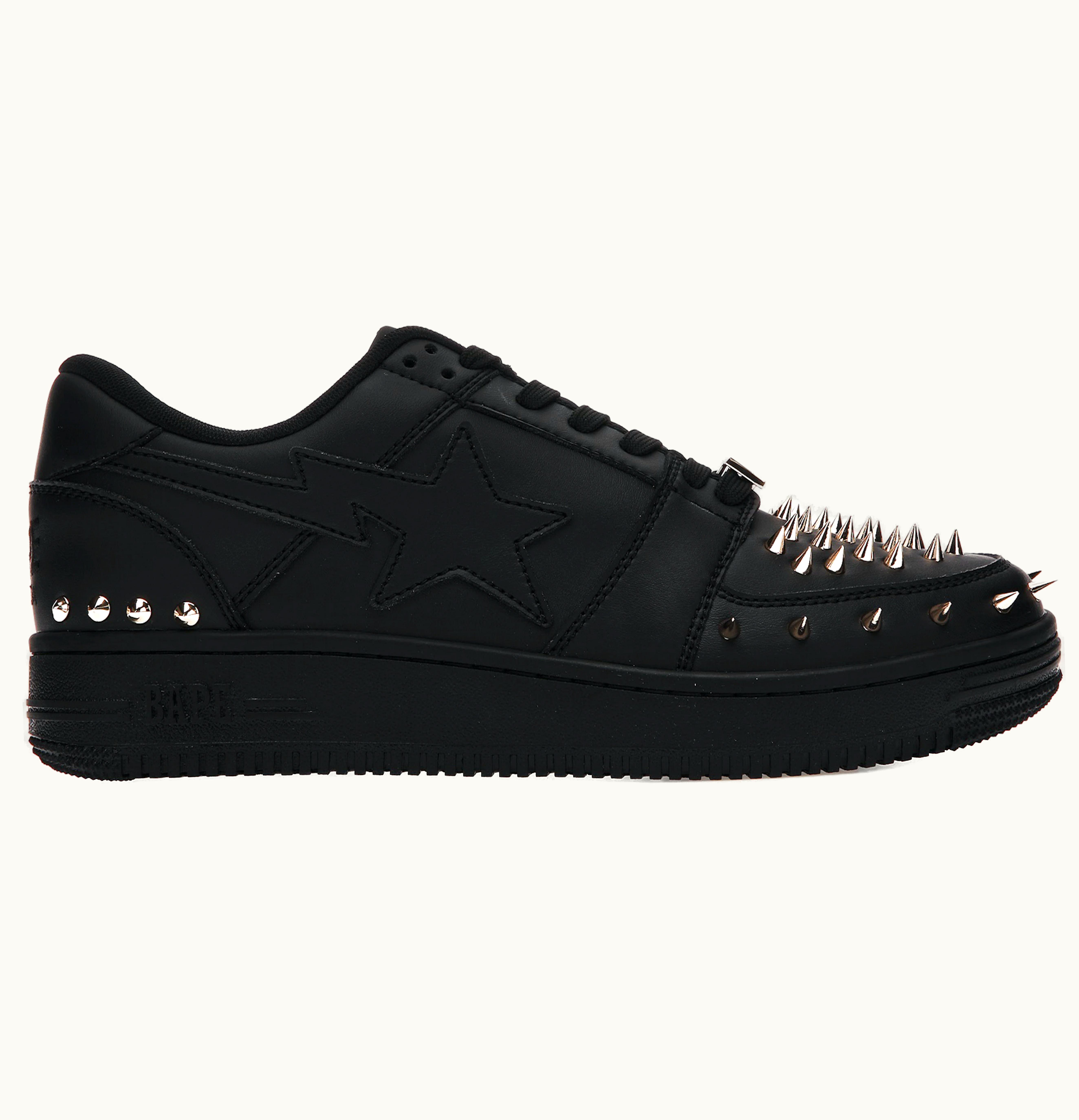 BAPE A Bathing Ape Bapesta Low Studded Black