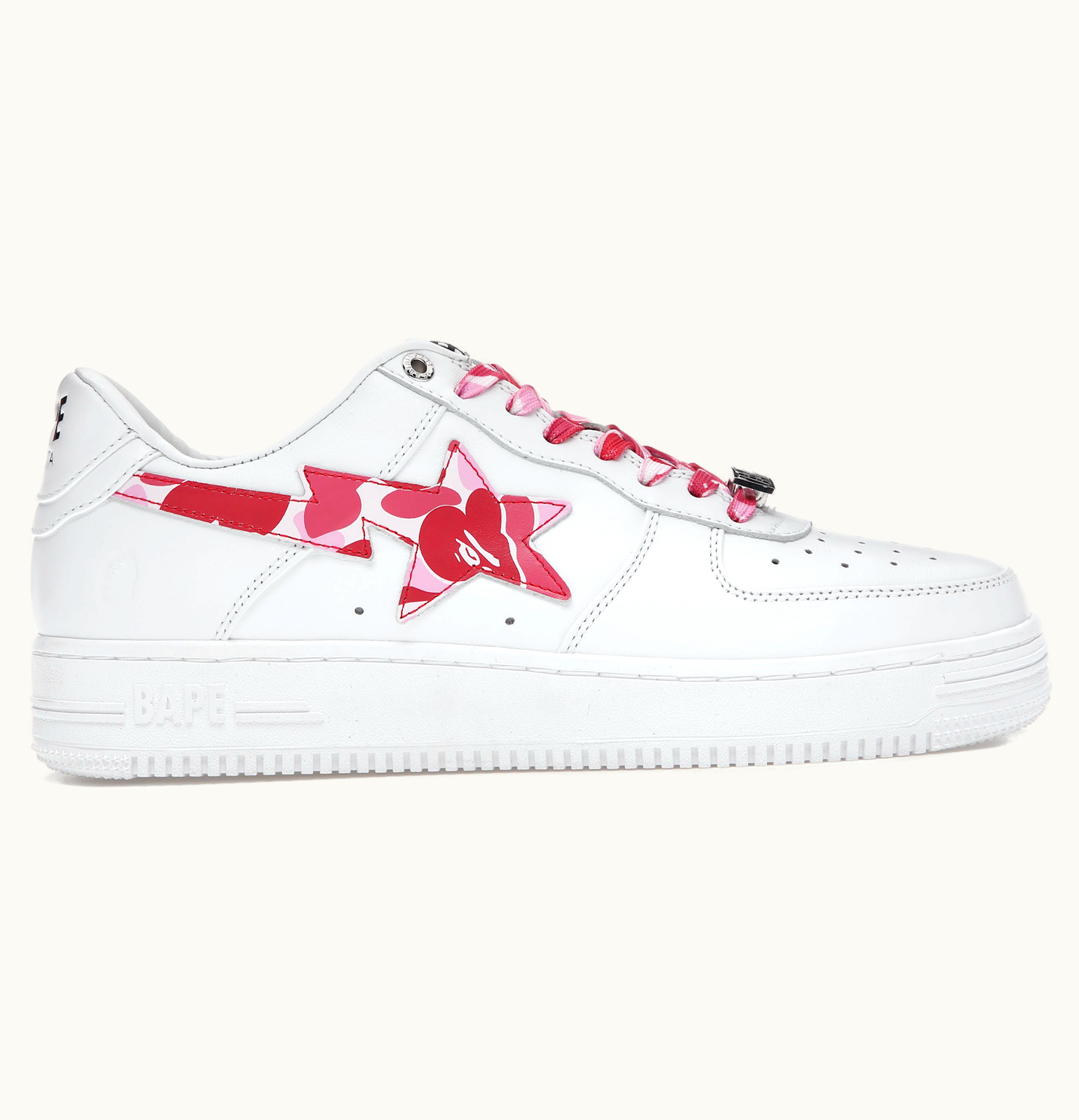 BAPE A Bathing Ape Bape Sta Low White ABC Camo Pink