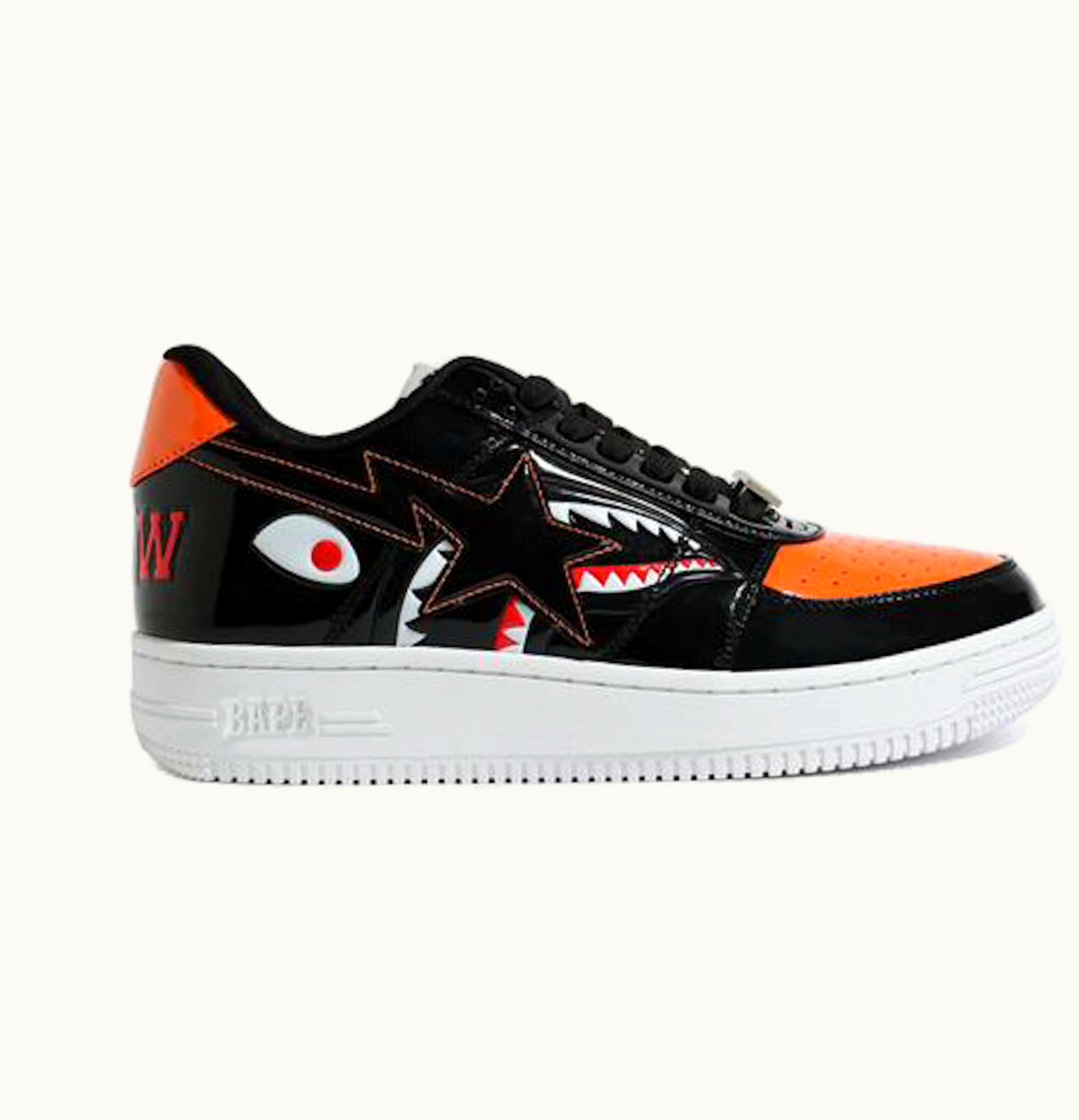 BAPE A Bathing Ape Bapesta Mad Shark Black Orange