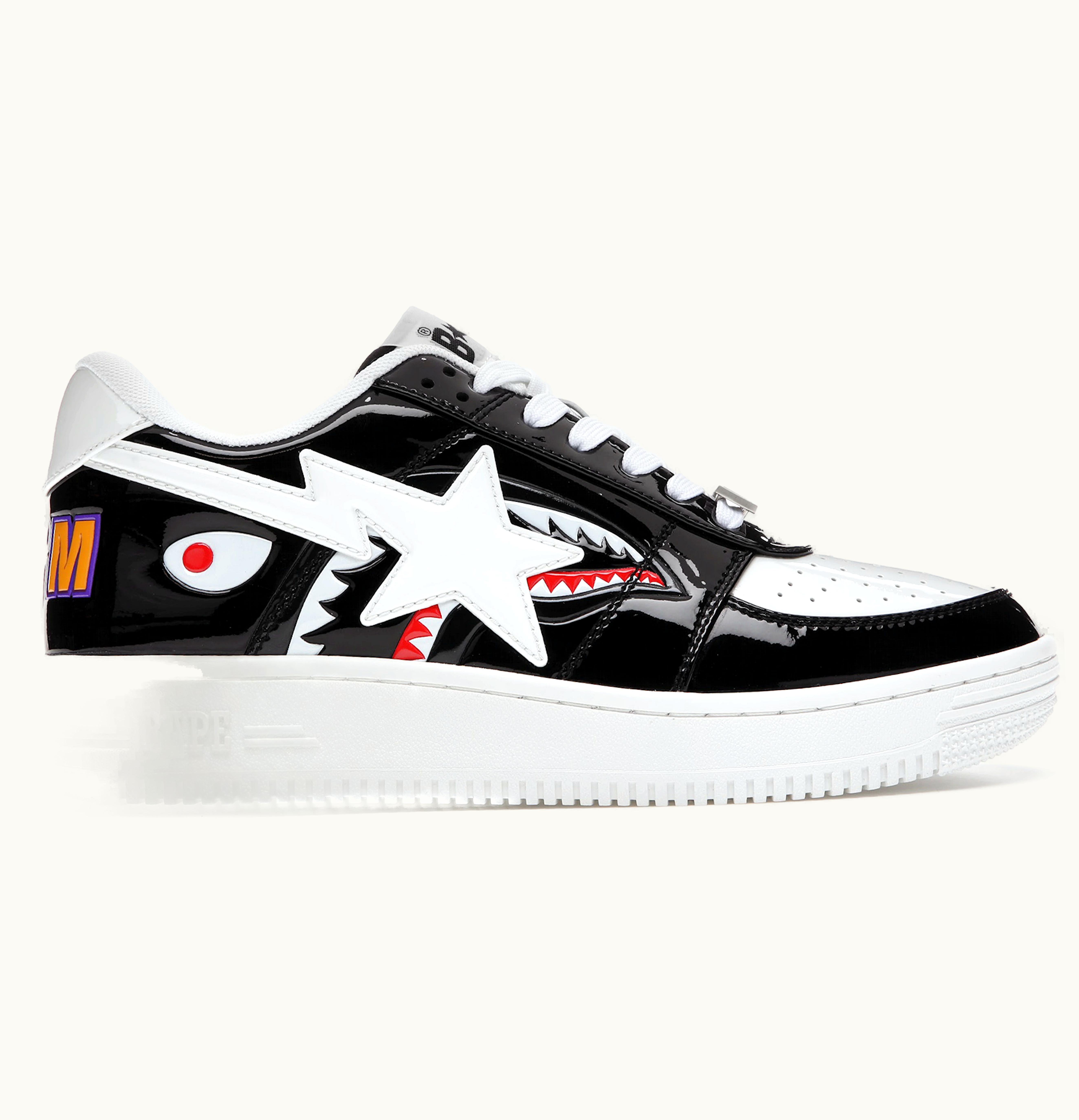 BAPE A Bathing Ape Bapesta Low Color Block Shark Black