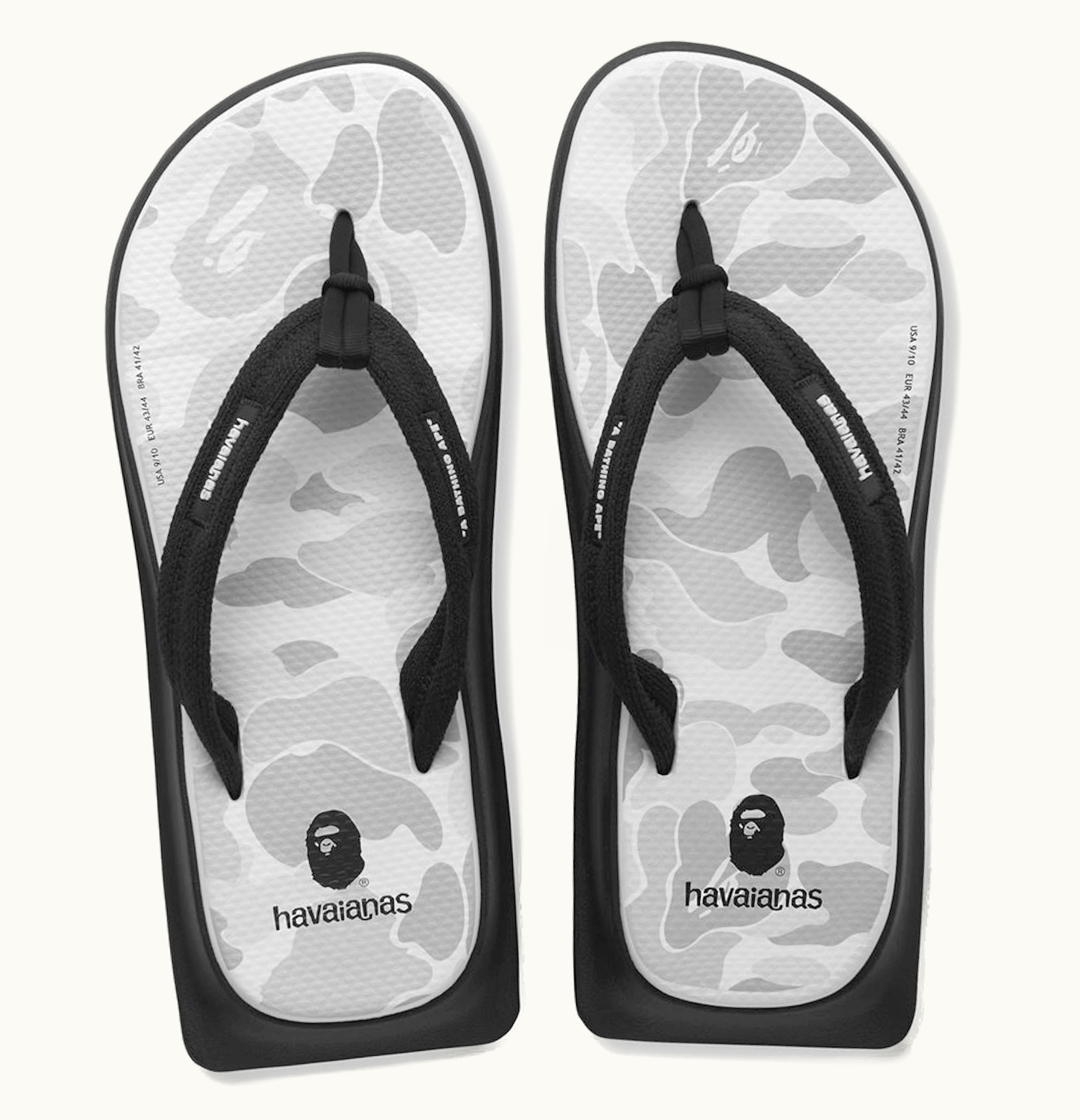 BAPE A Bathing Ape Havaianas Tradi Zori White Camo