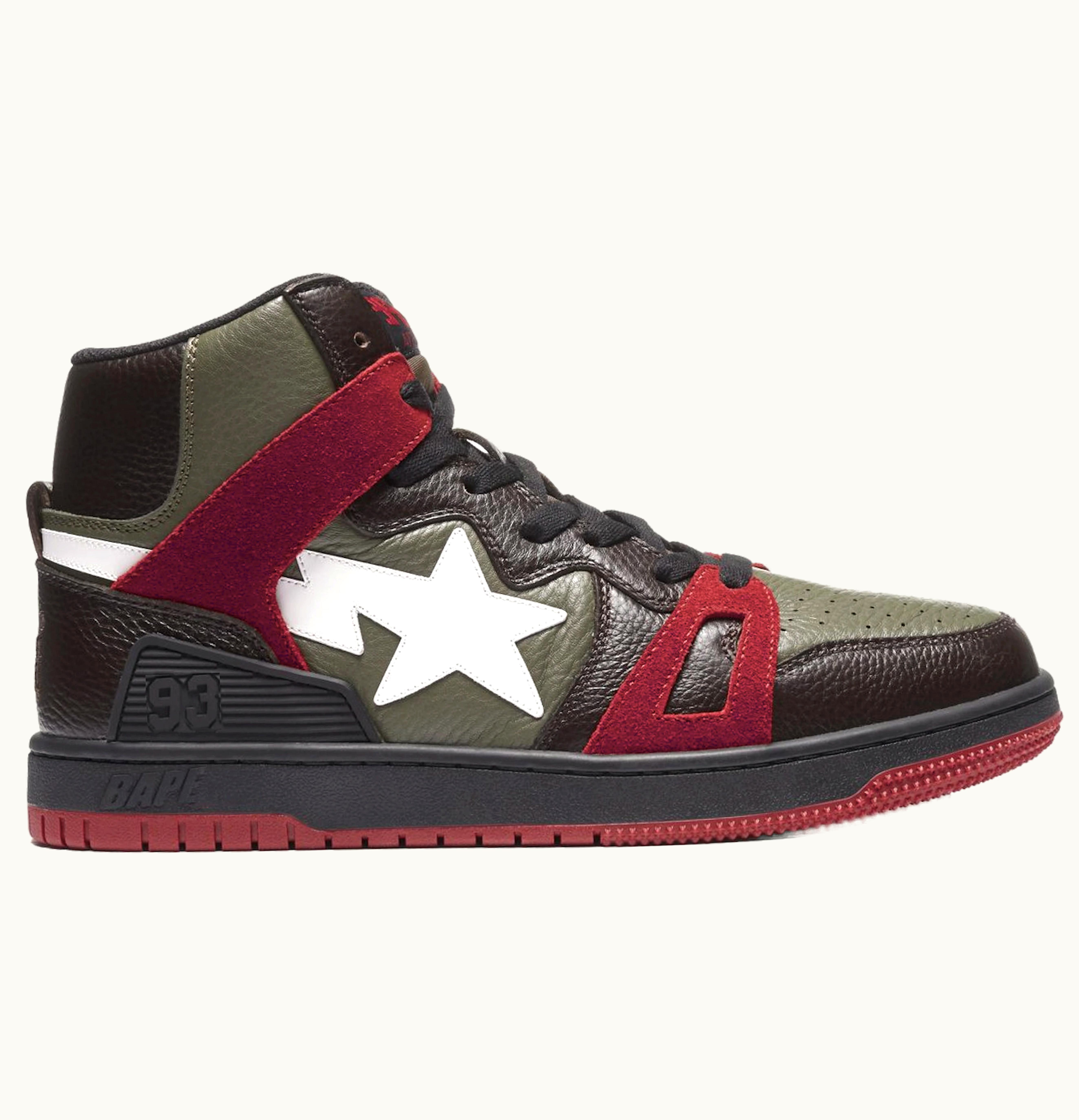 BAPE A Bathing Ape Bape Sta 93 Hi Khaki Green