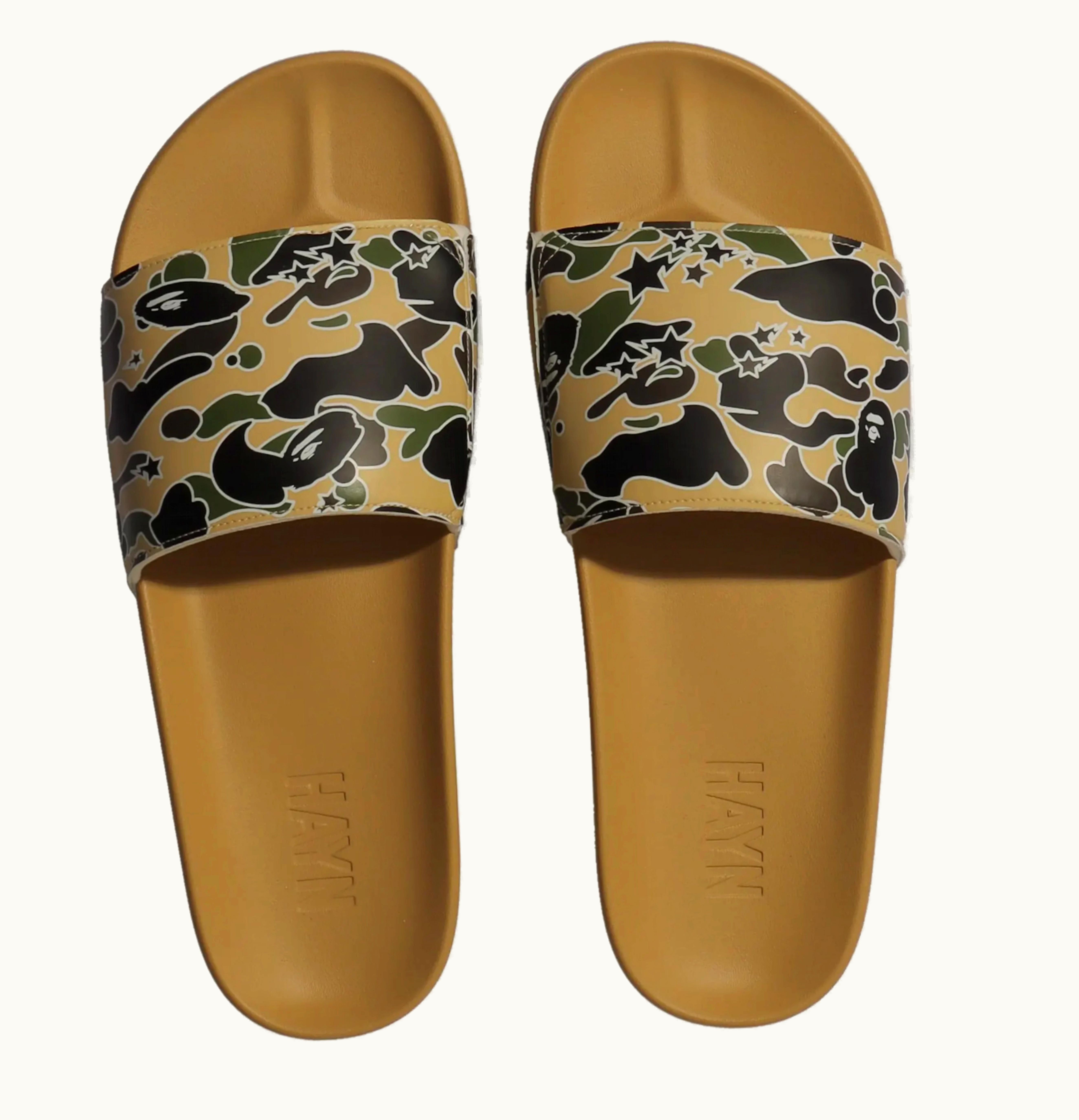 BAPE A Bathing Ape Hayn Slide Yellow Sta Camo