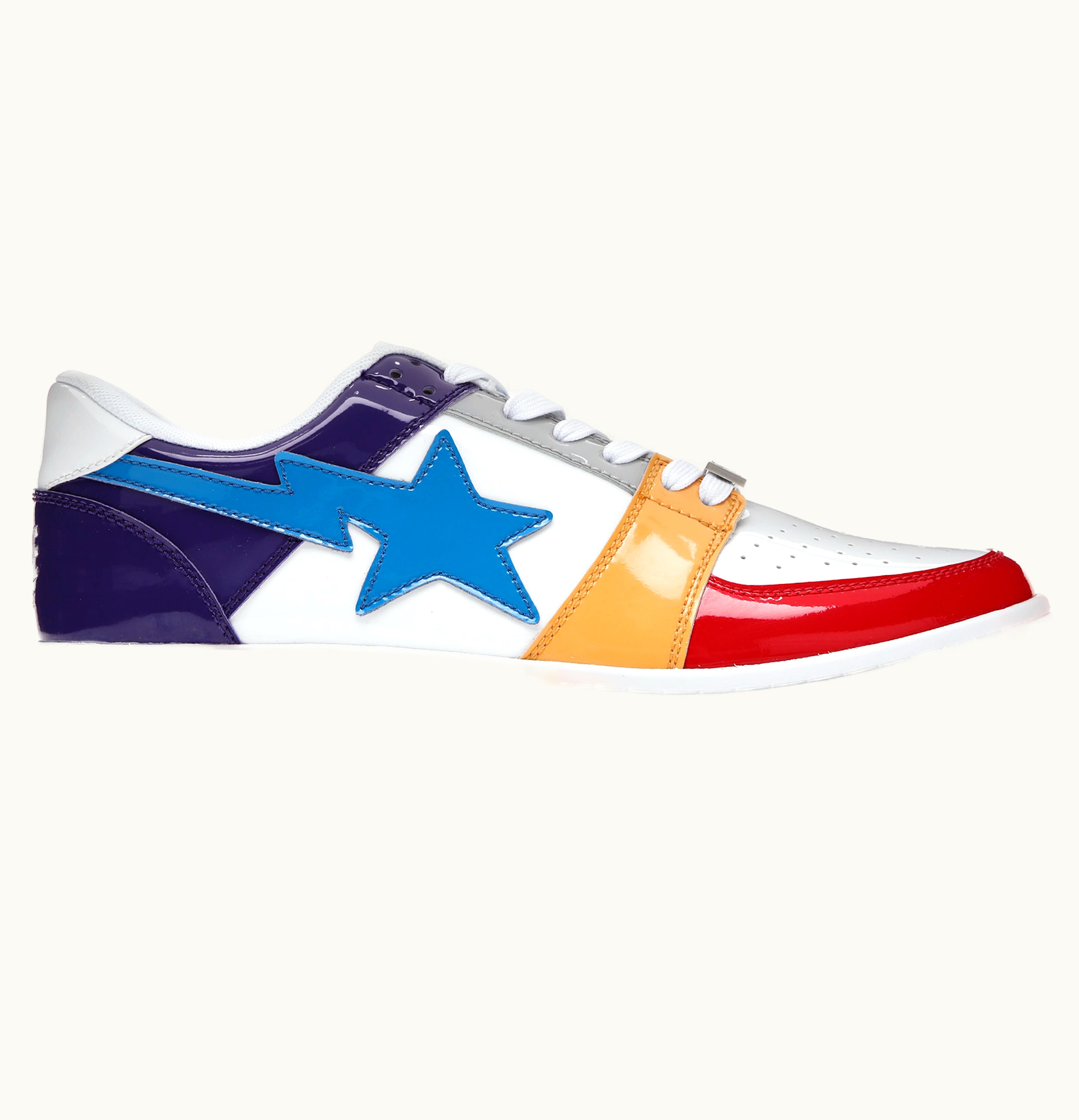 BAPE A Bathing Ape Bapesta Low Crazy White