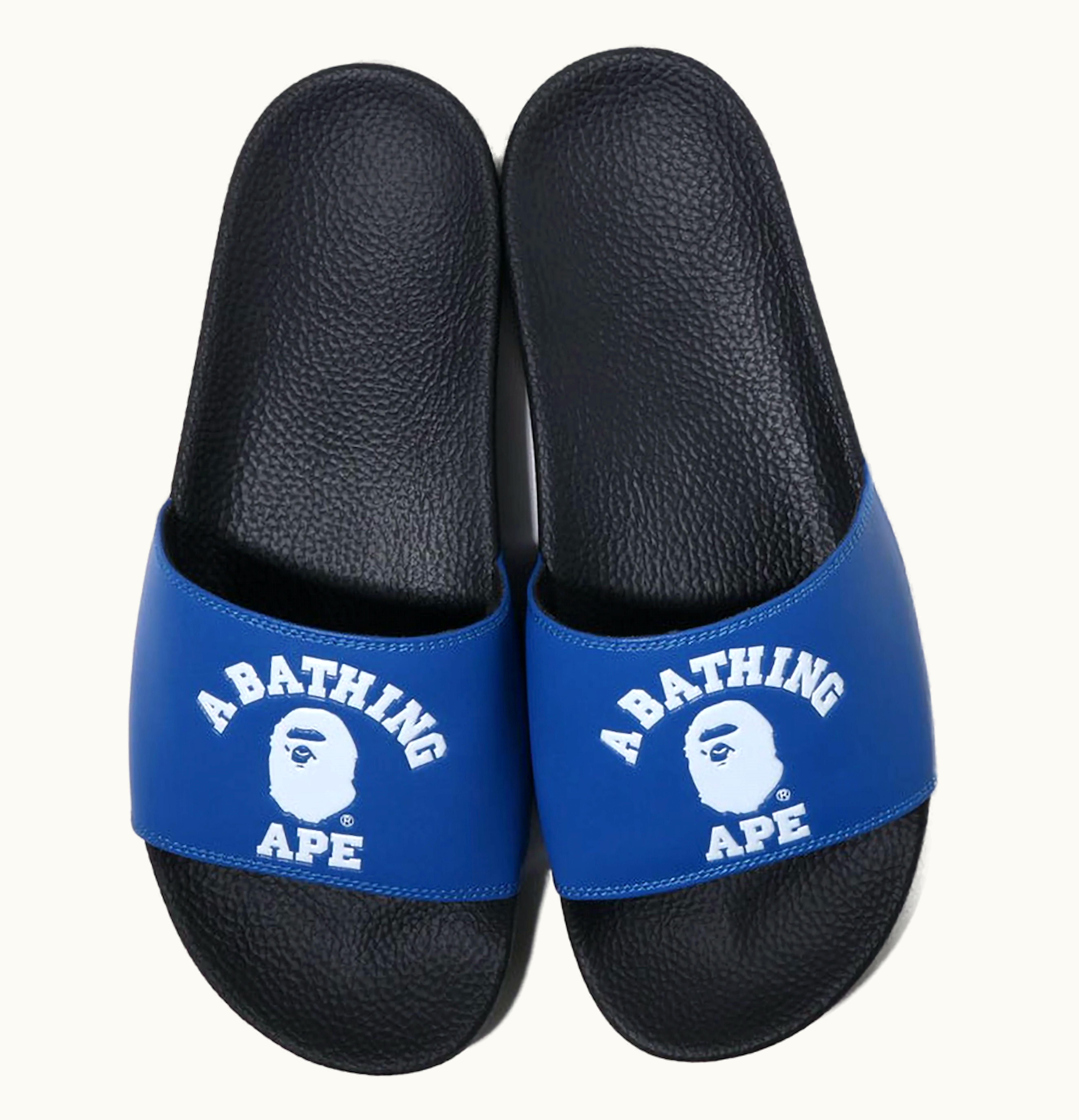 BAPE A Bathing Ape College Slide Sandal Online Exclusive Blue 2022