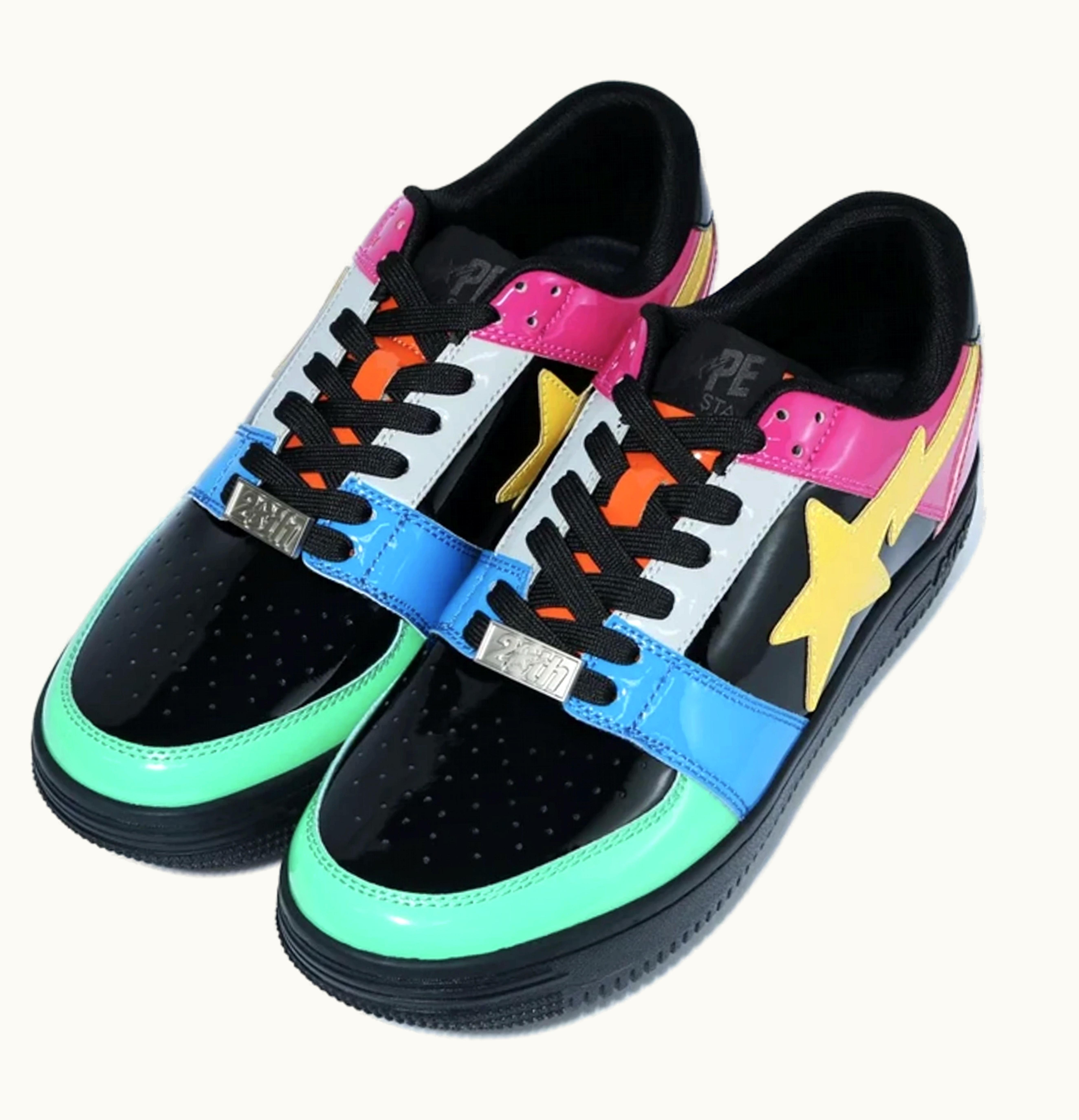 BAPE A Bathing Ape Bapesta Low Crazy Black