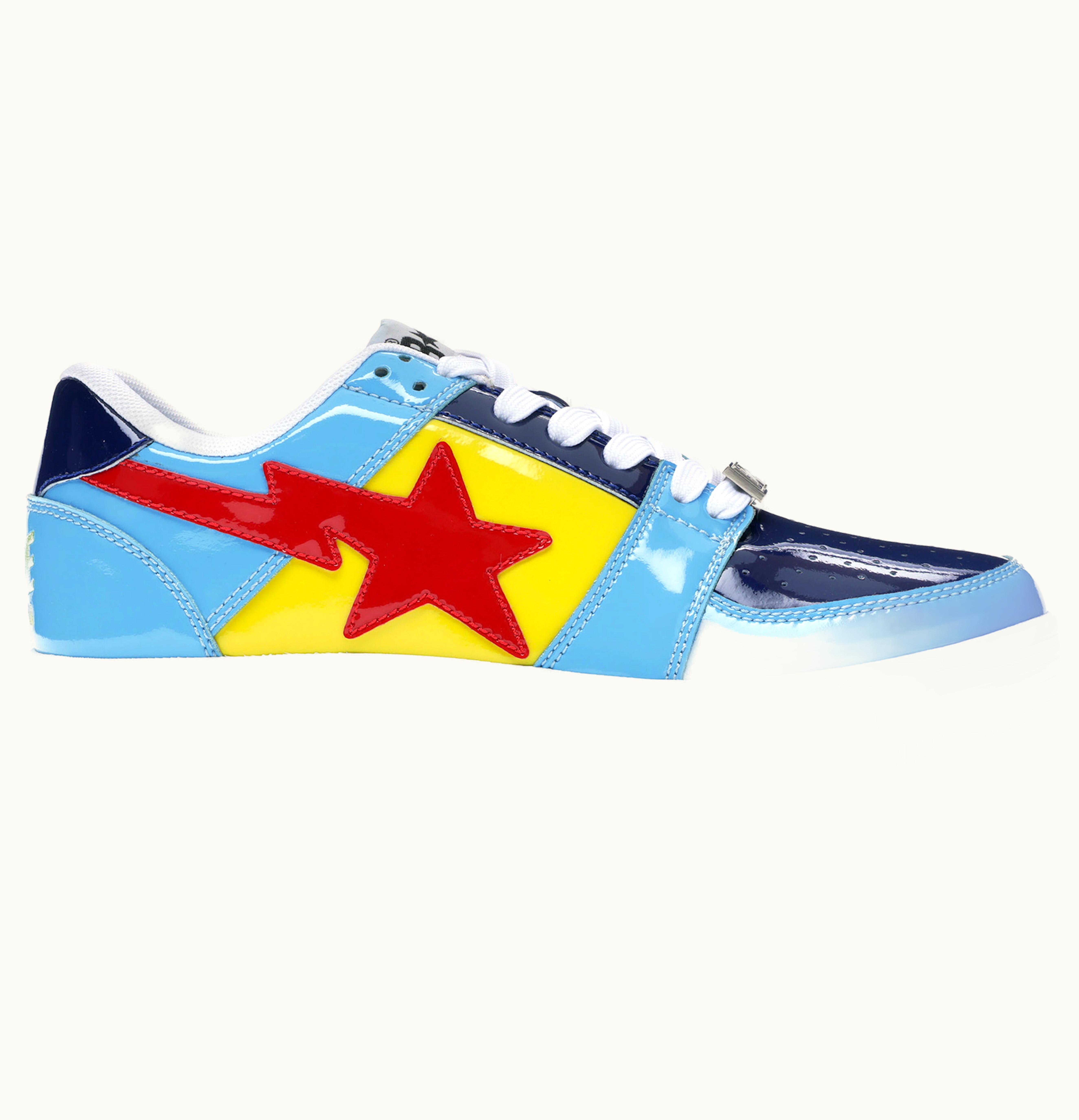 BAPE BAPEsta Color Block Low Yellow Navy Baby Blue