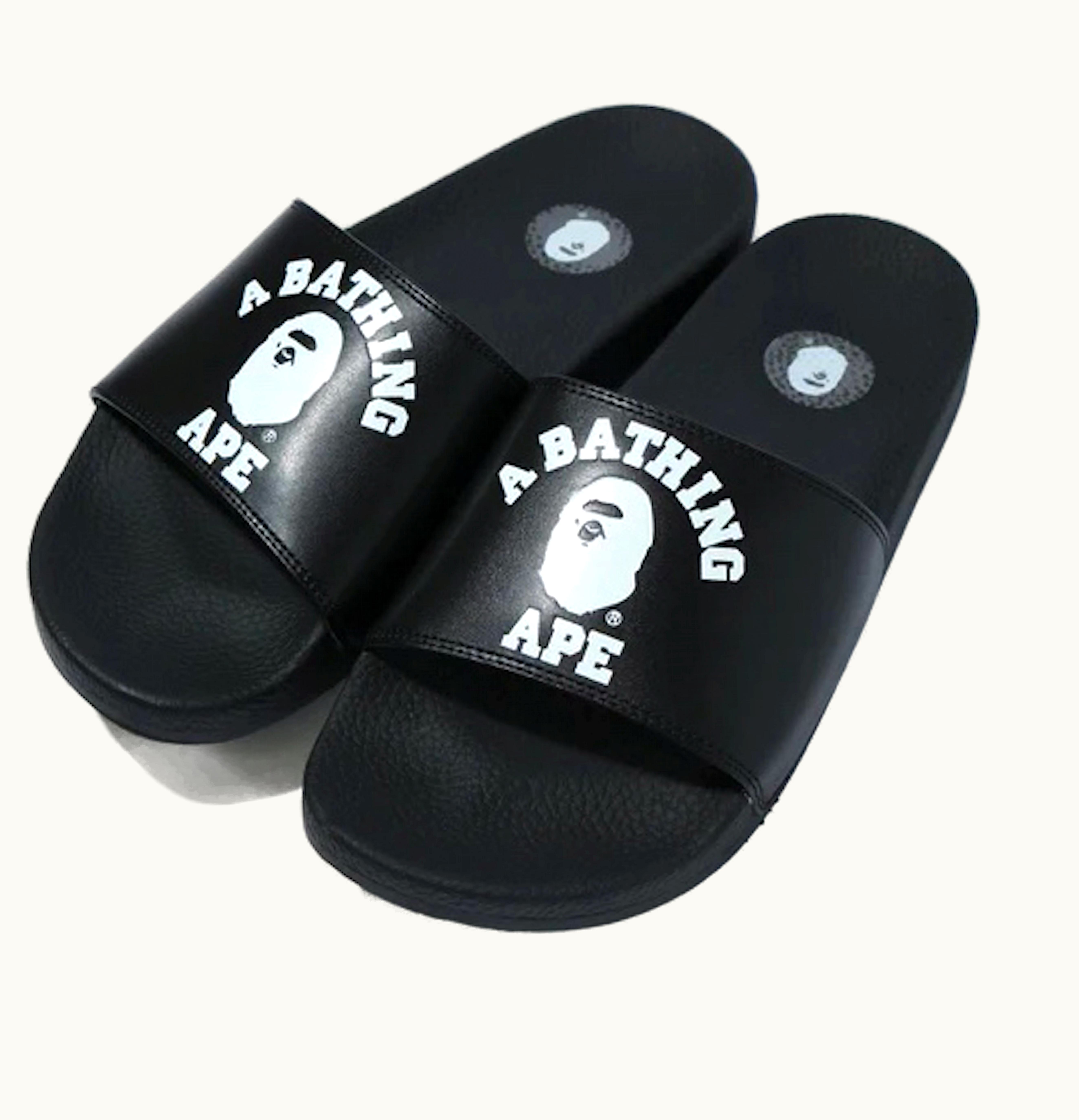 BAPE A Bathing Ape College Slide Sandals Black FW22
