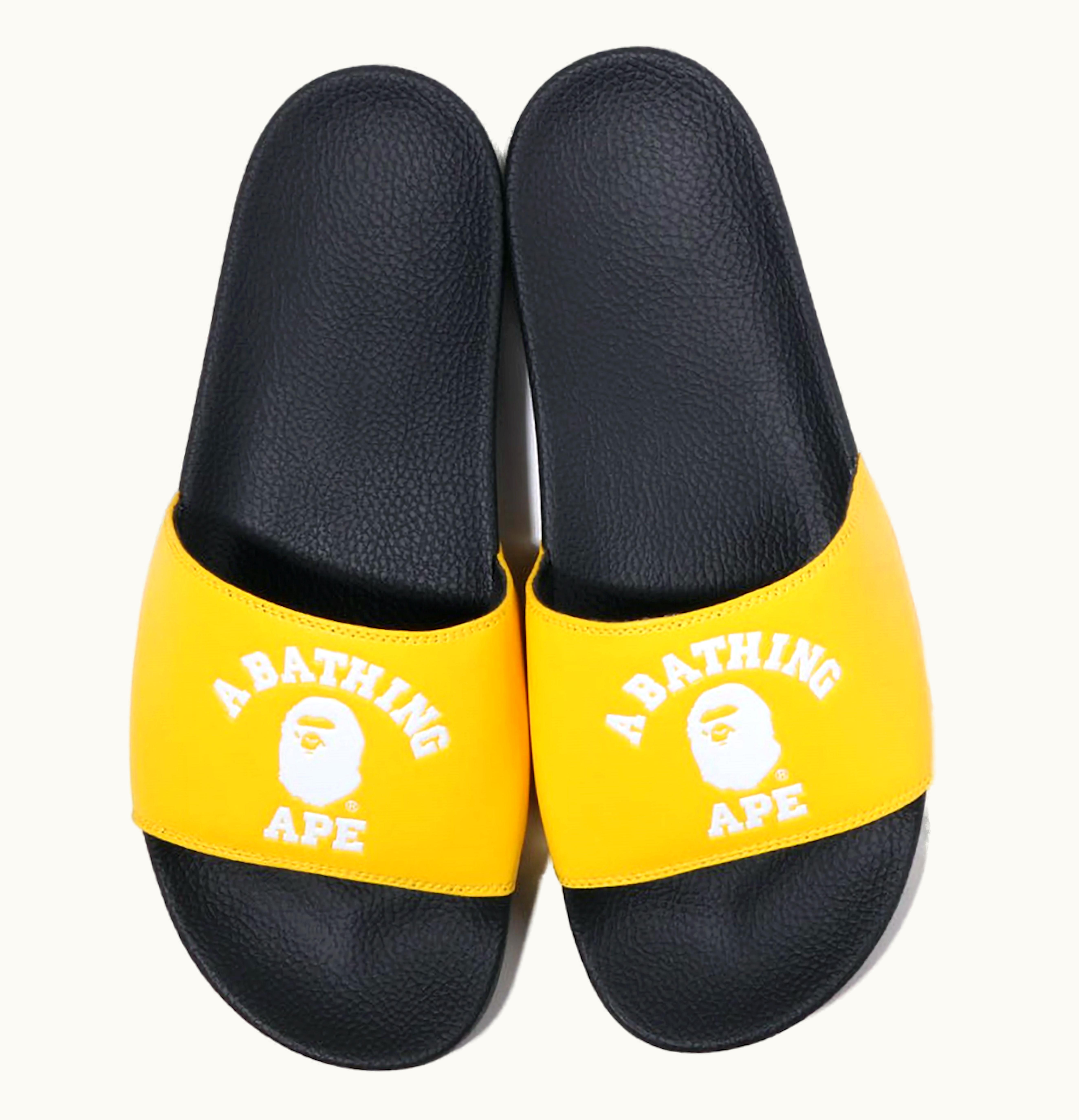 BAPE A Bathing Ape College Slide Sandal Online Exclusive Yellow 2022