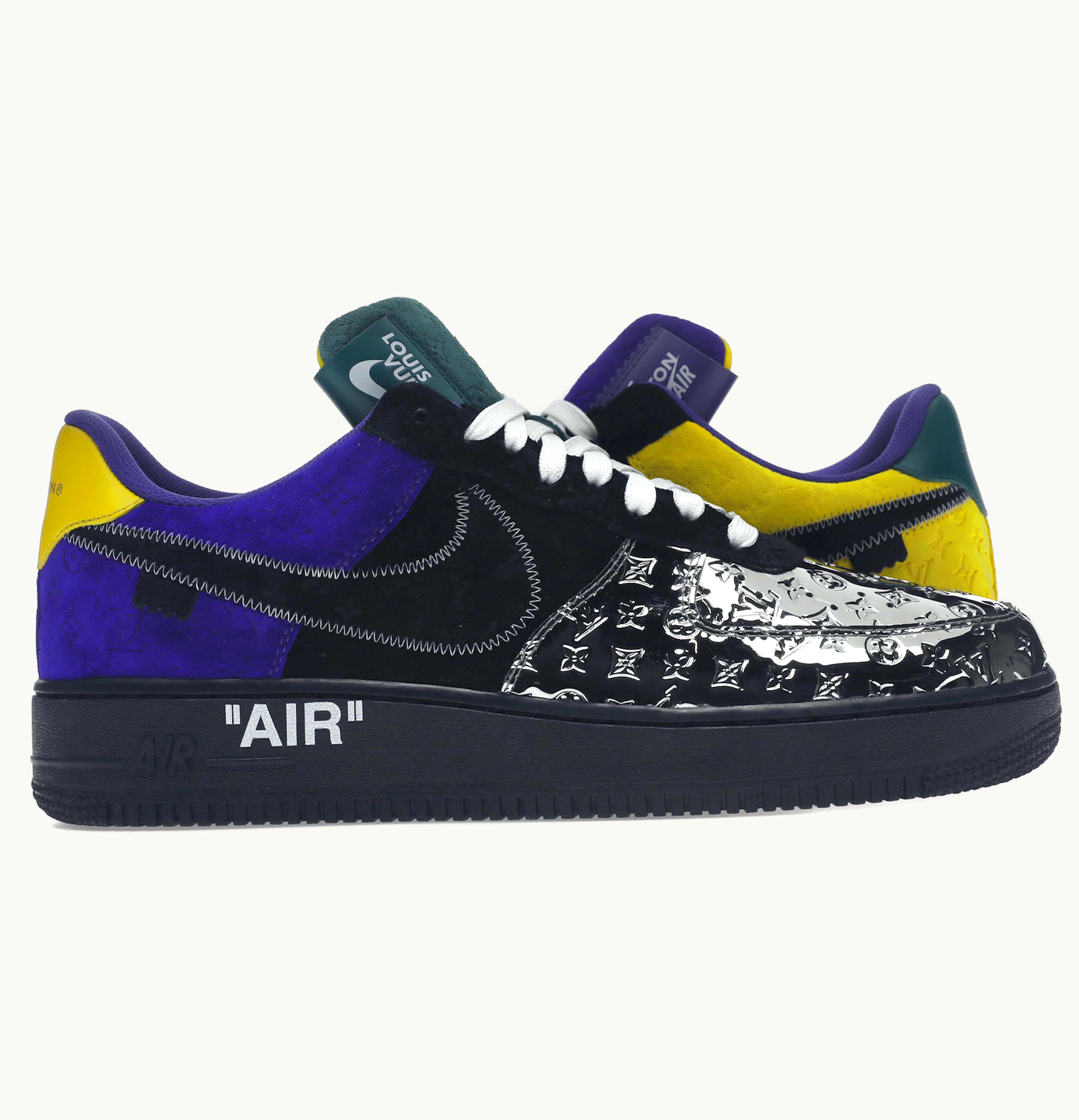 Louis Vuitton Louis Vuitton Nike Air Force 1 Low By Virgil Abloh Black Metallic Silver