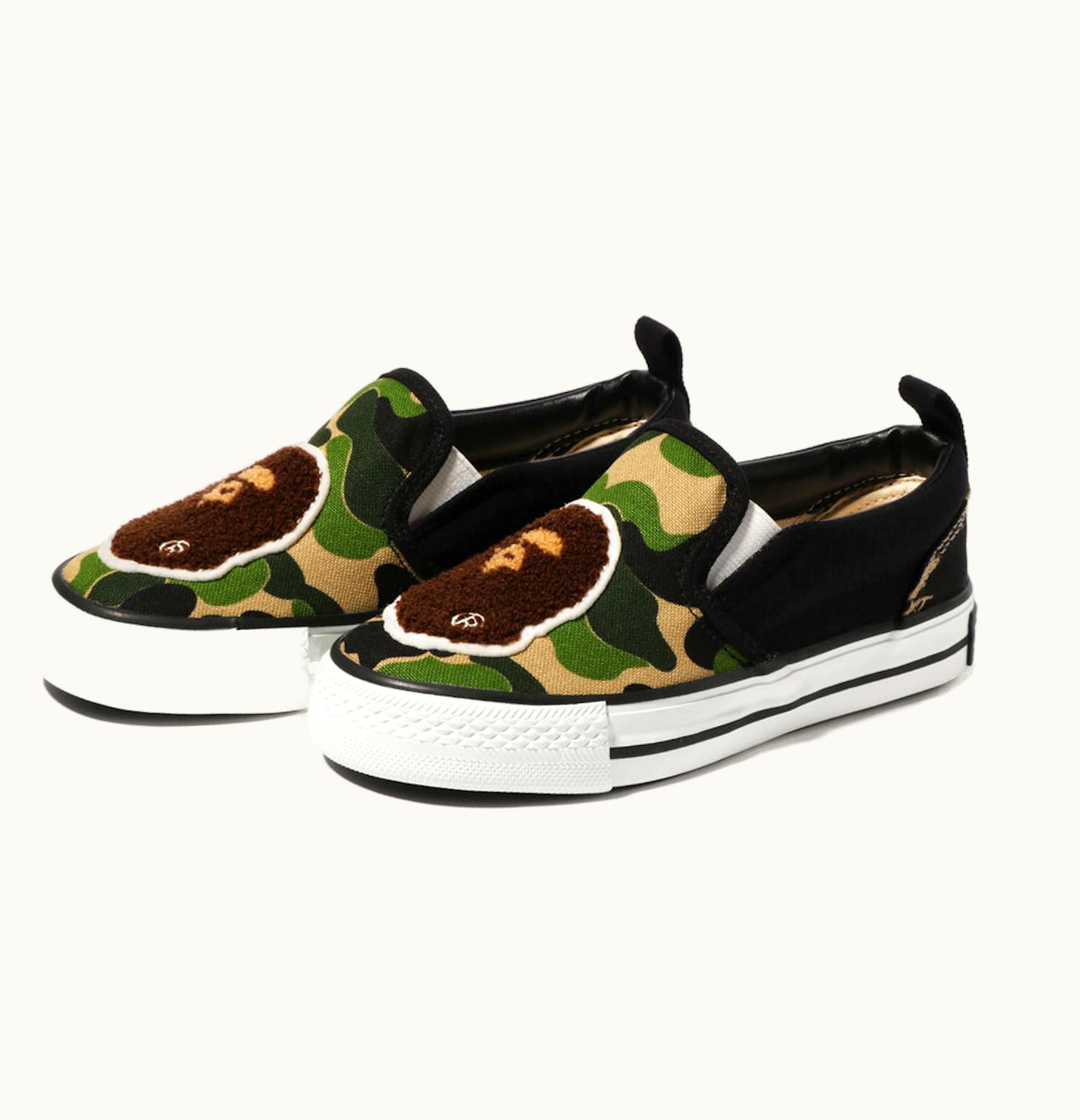 BAPE A Bathing Ape Ape Head Slip On Green ABC Camo PS