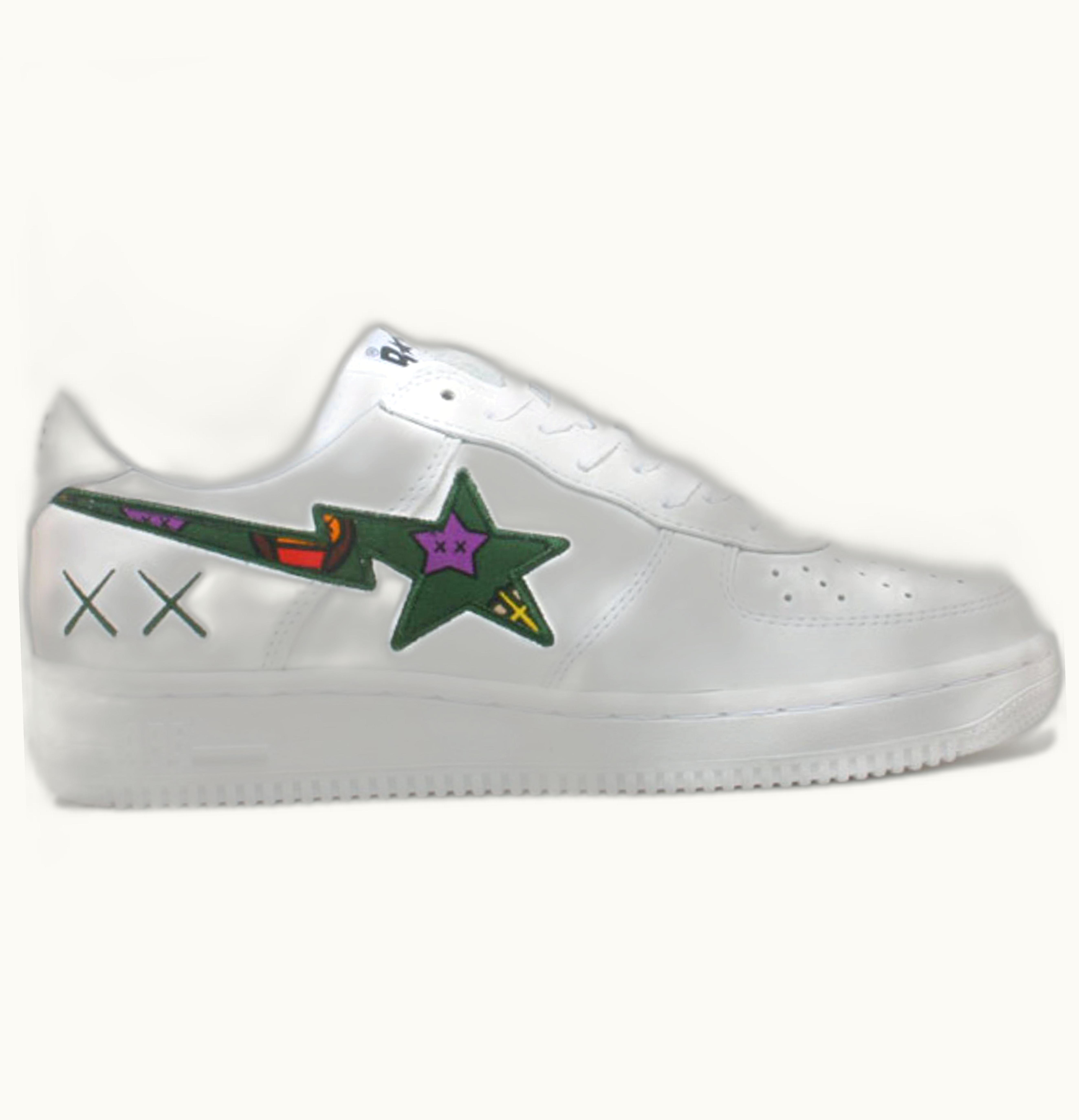 BAPE A Bathing Ape Bape Sta Low KAWS White Green