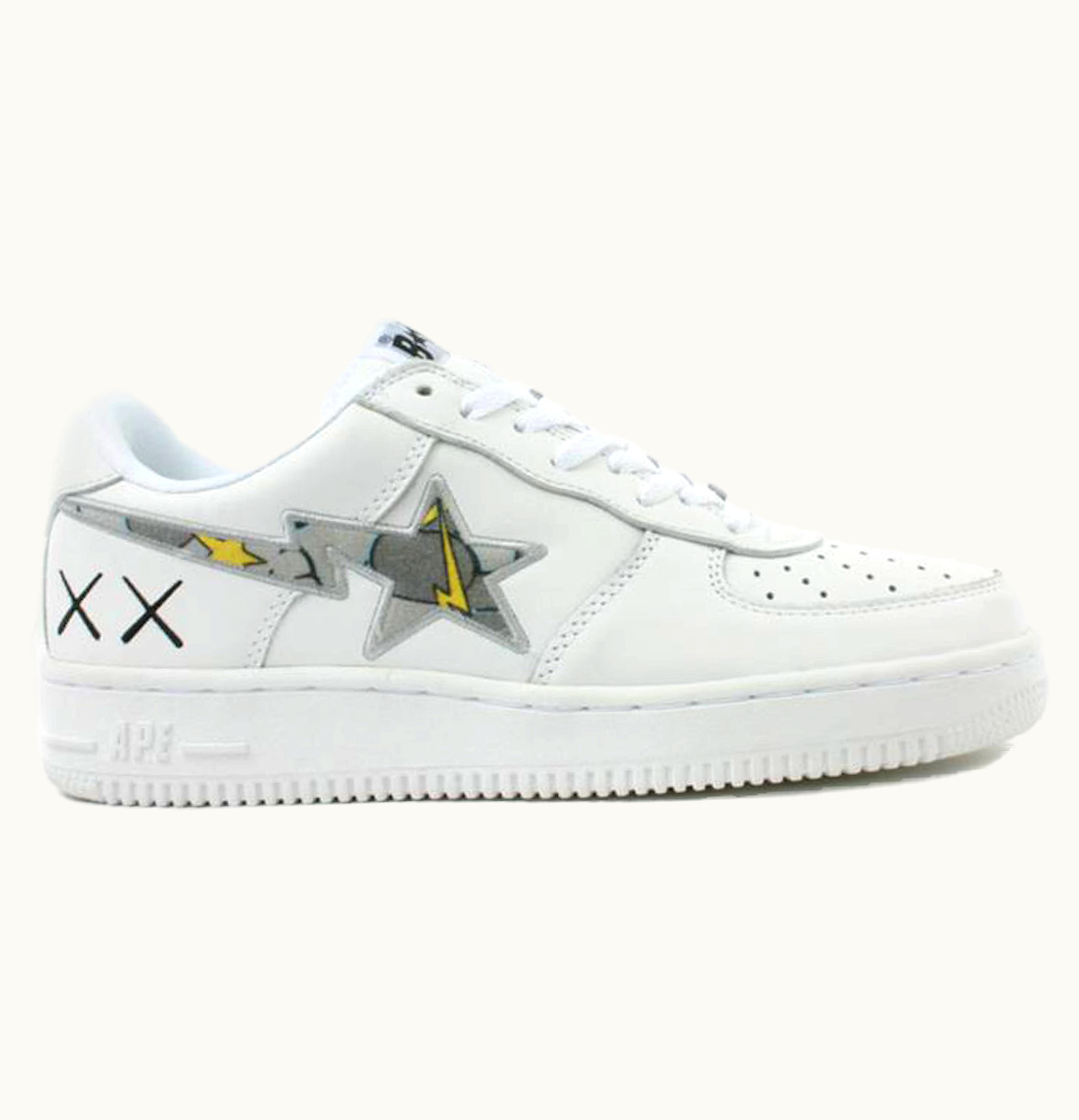 BAPE A Bathing Ape Bape Sta Low KAWS White Yellow Grey