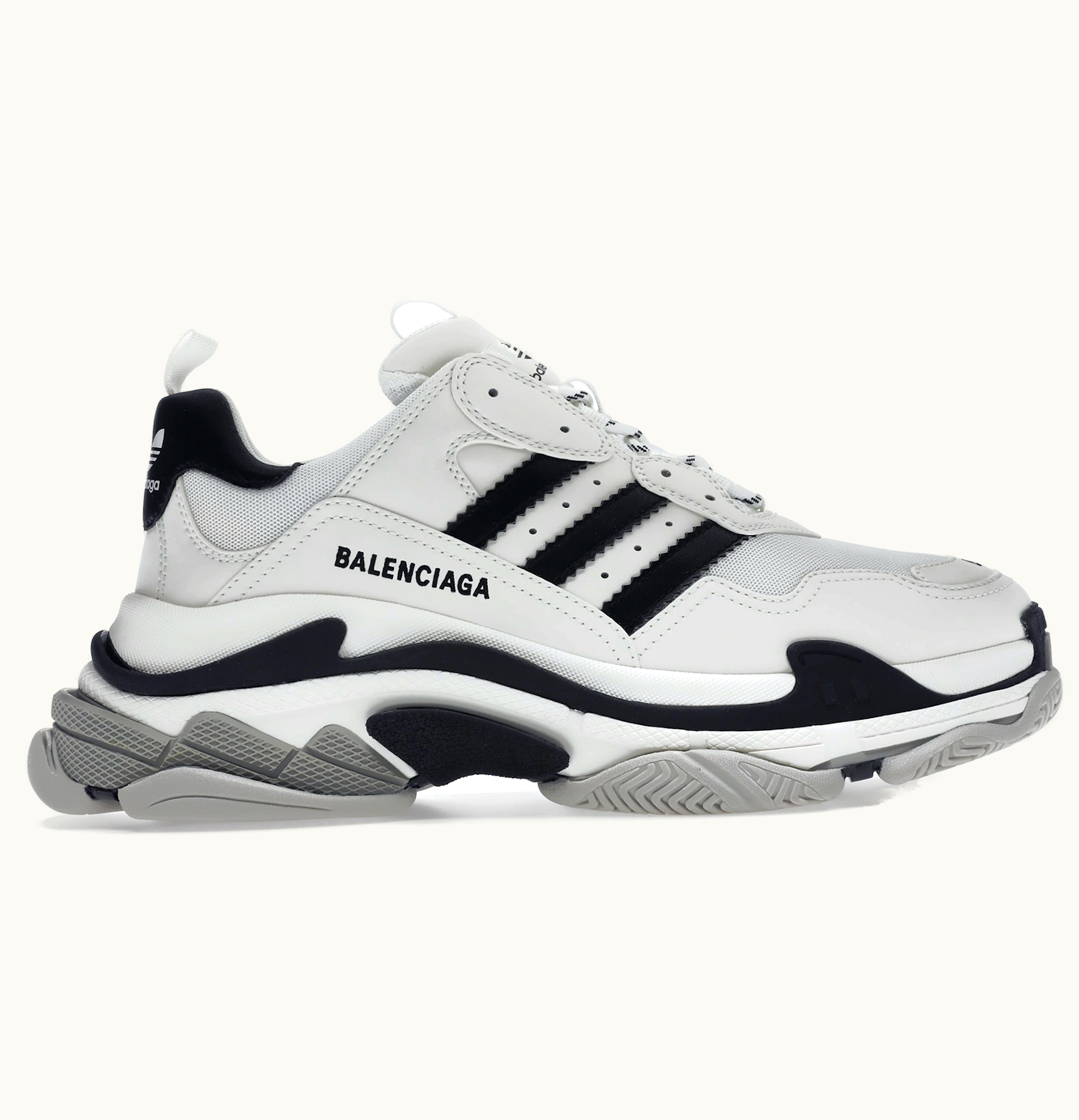 Balenciaga Triple S adidas White Black