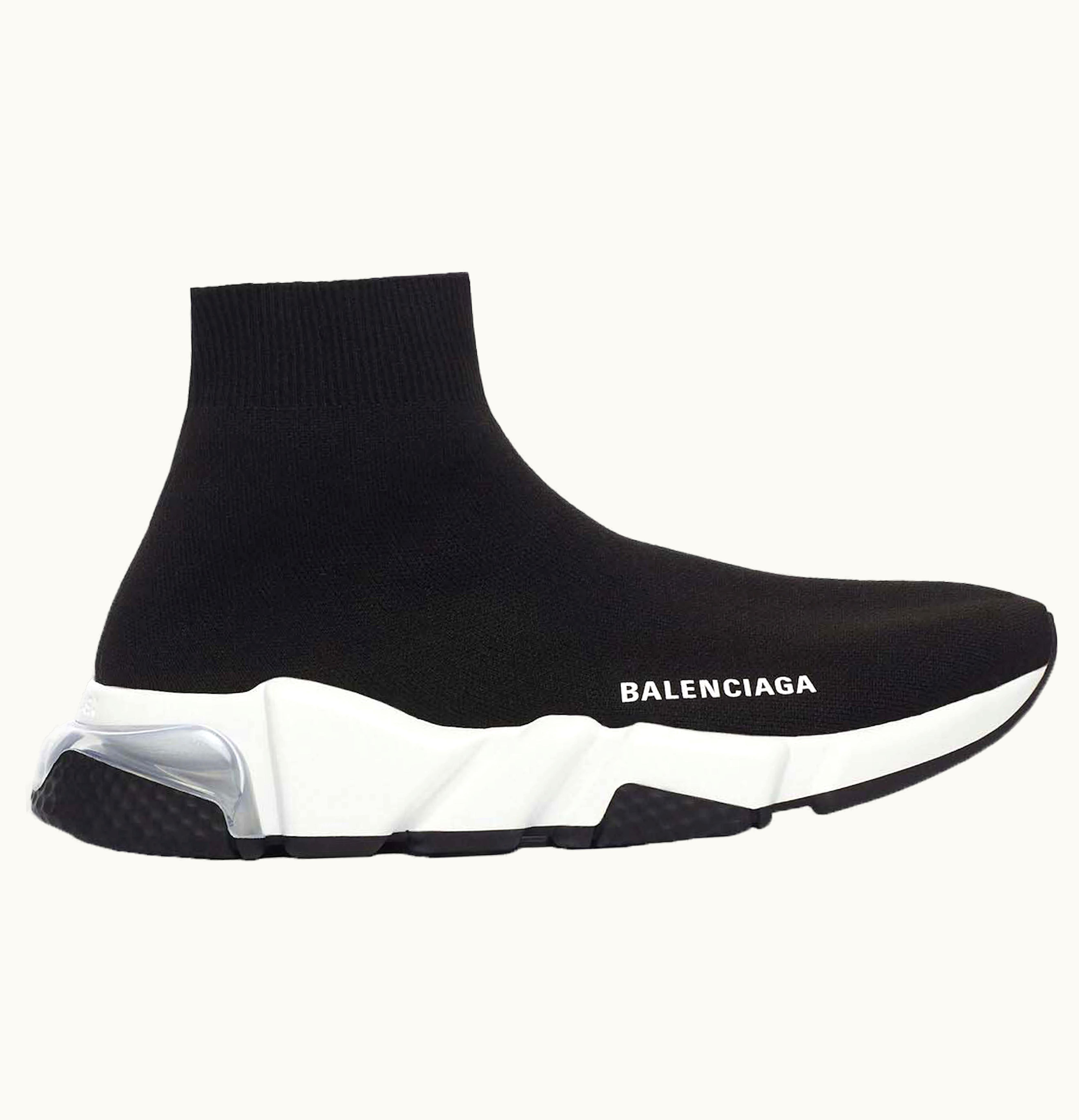 Balenciaga Speed Clear Sole Black White W
