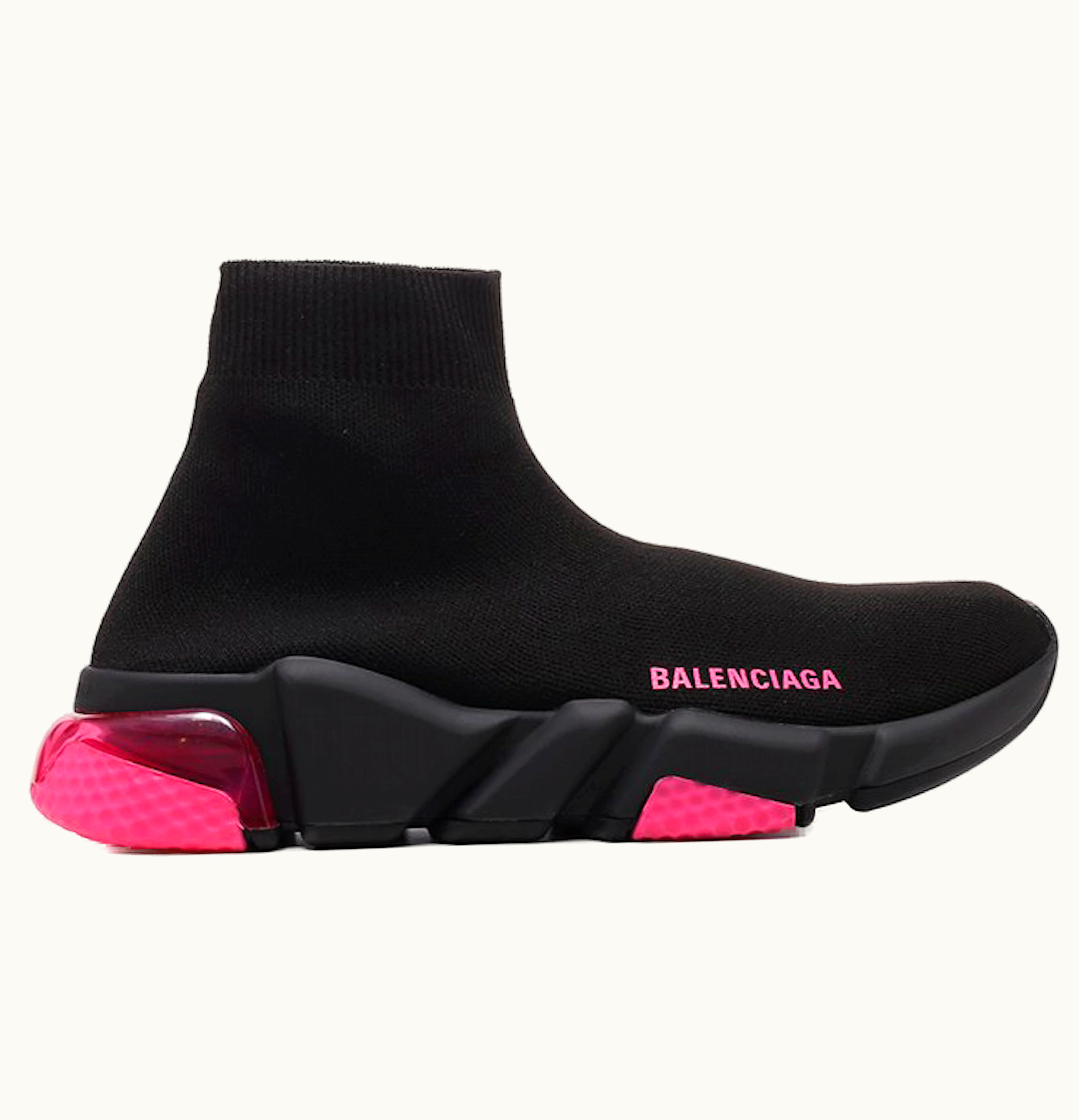 Balenciaga Speed Trainer Black Pink Clear Sole W