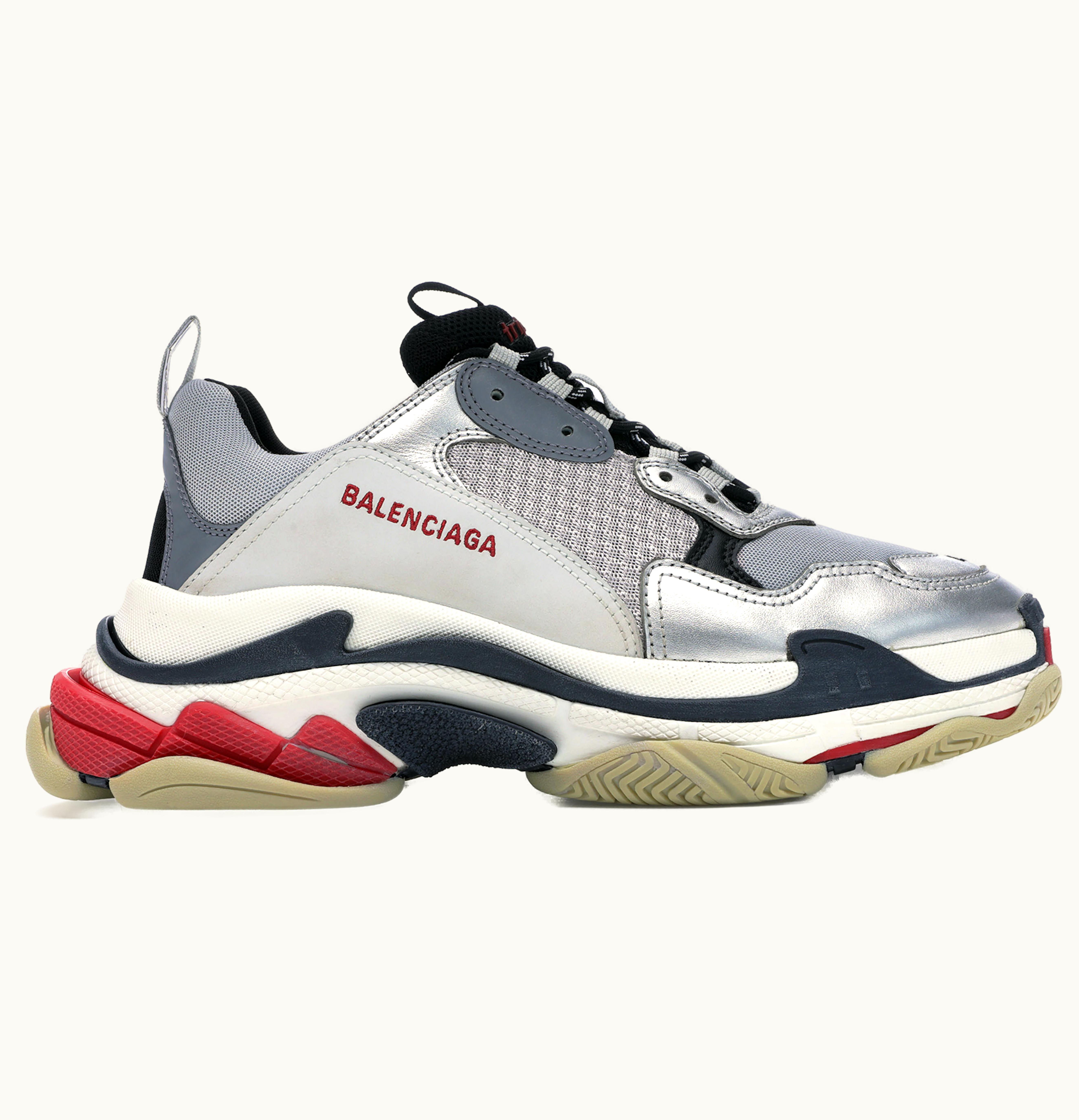 Balenciaga Triple S Silver Red