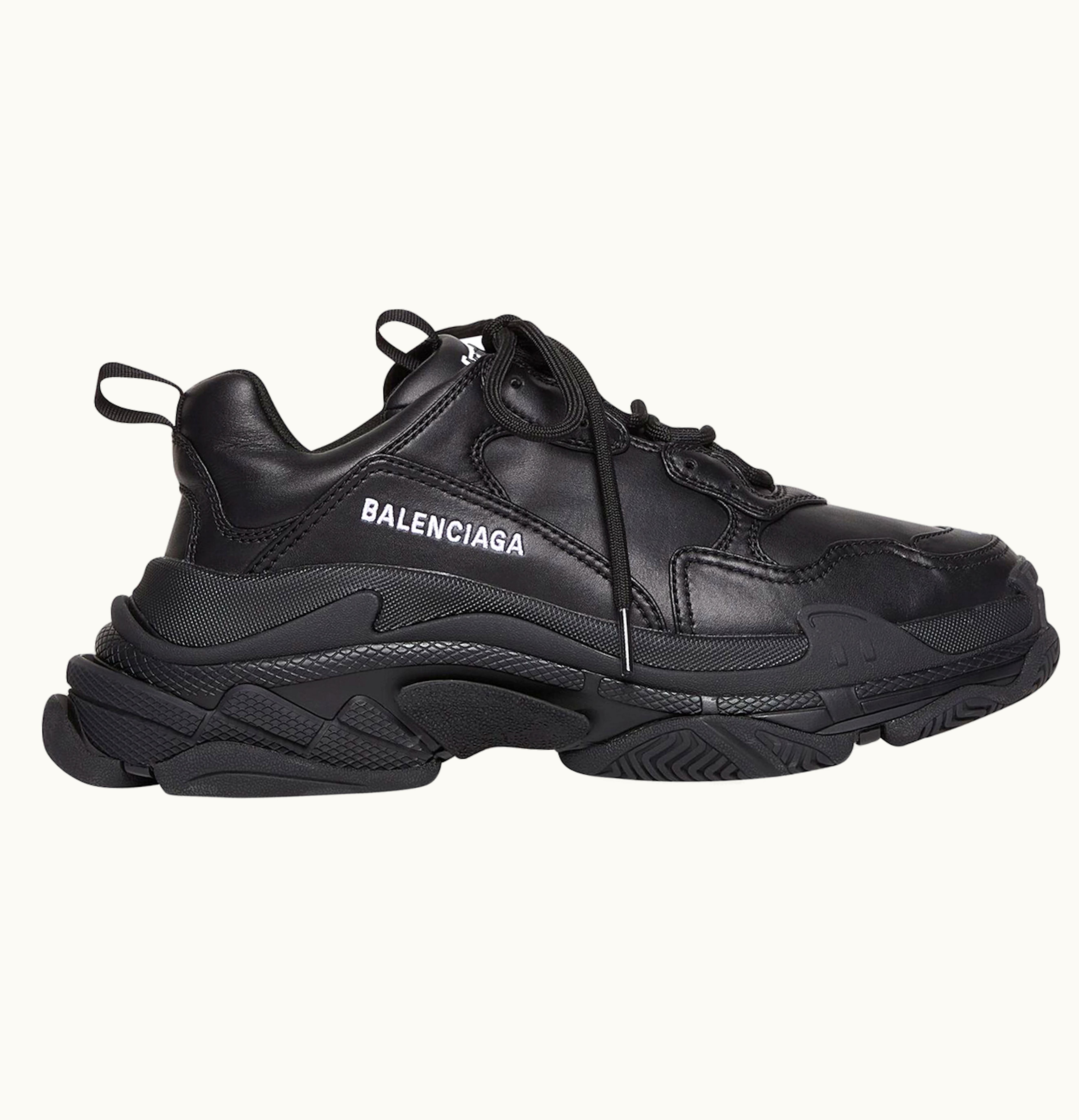 Balenciaga Triple S Synthetic Leather Triple Black W