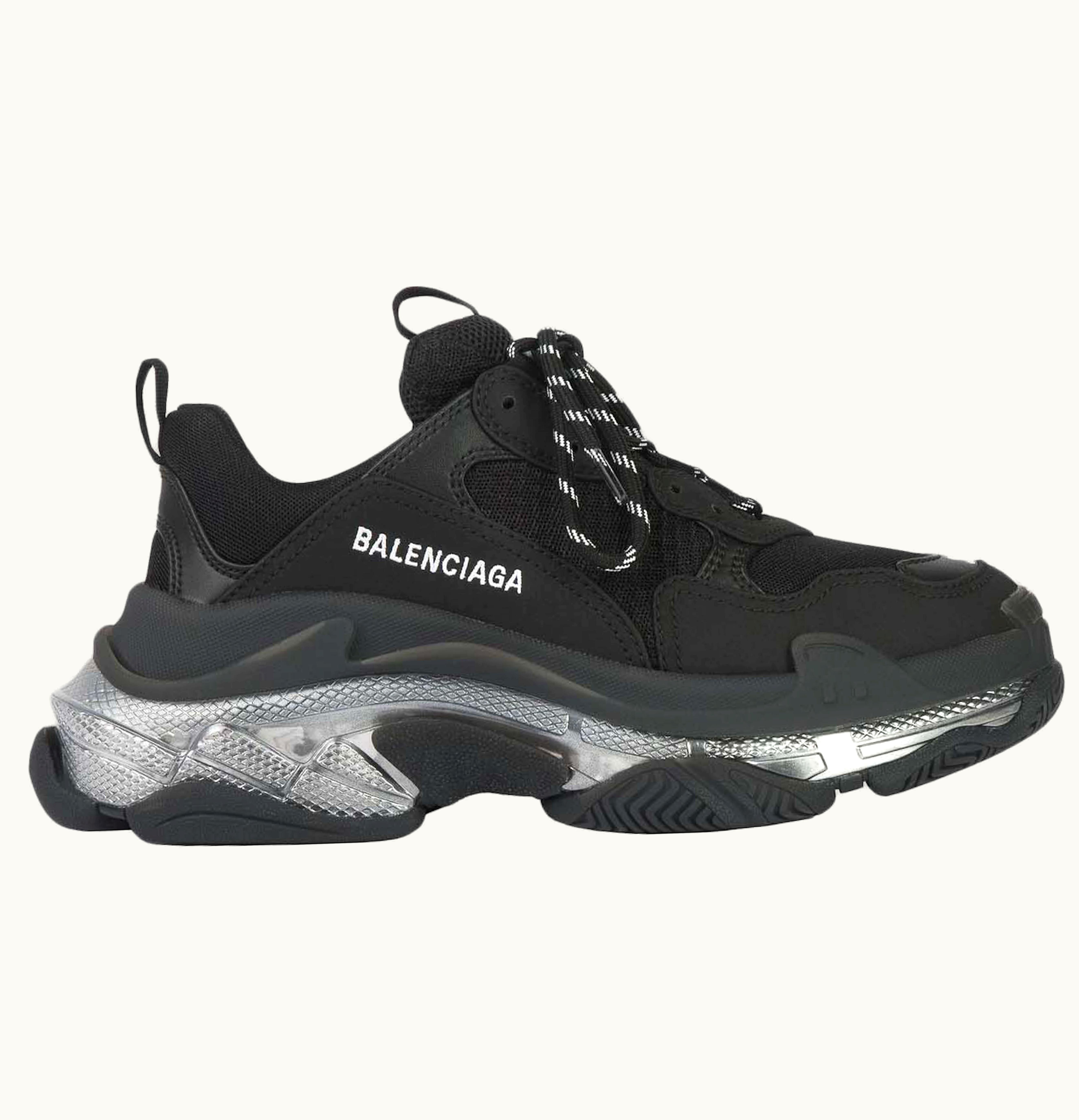 Balenciaga Triple S Clear Sole Black Ivory W