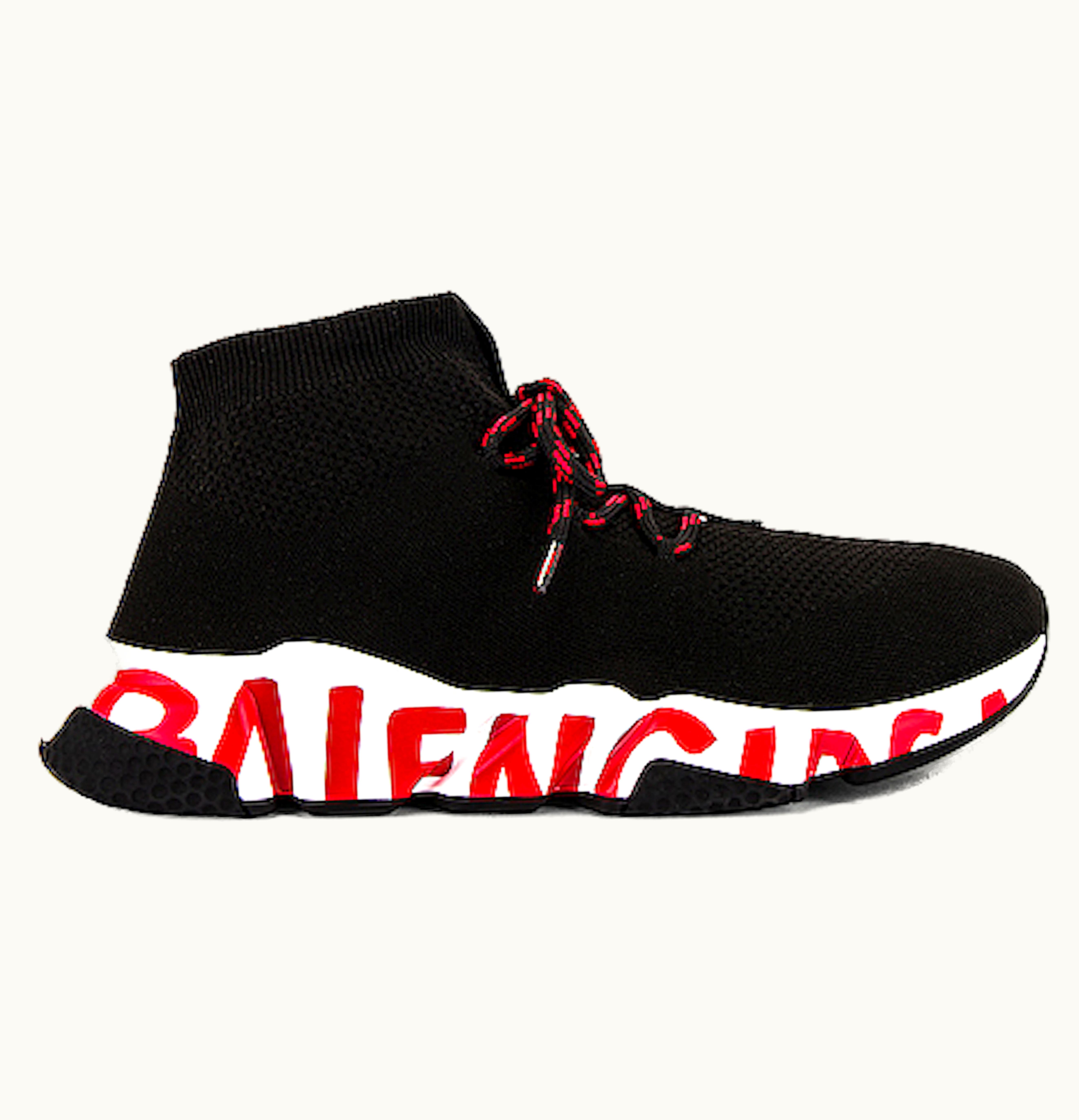 Balenciaga Speed Lace Up Black Red